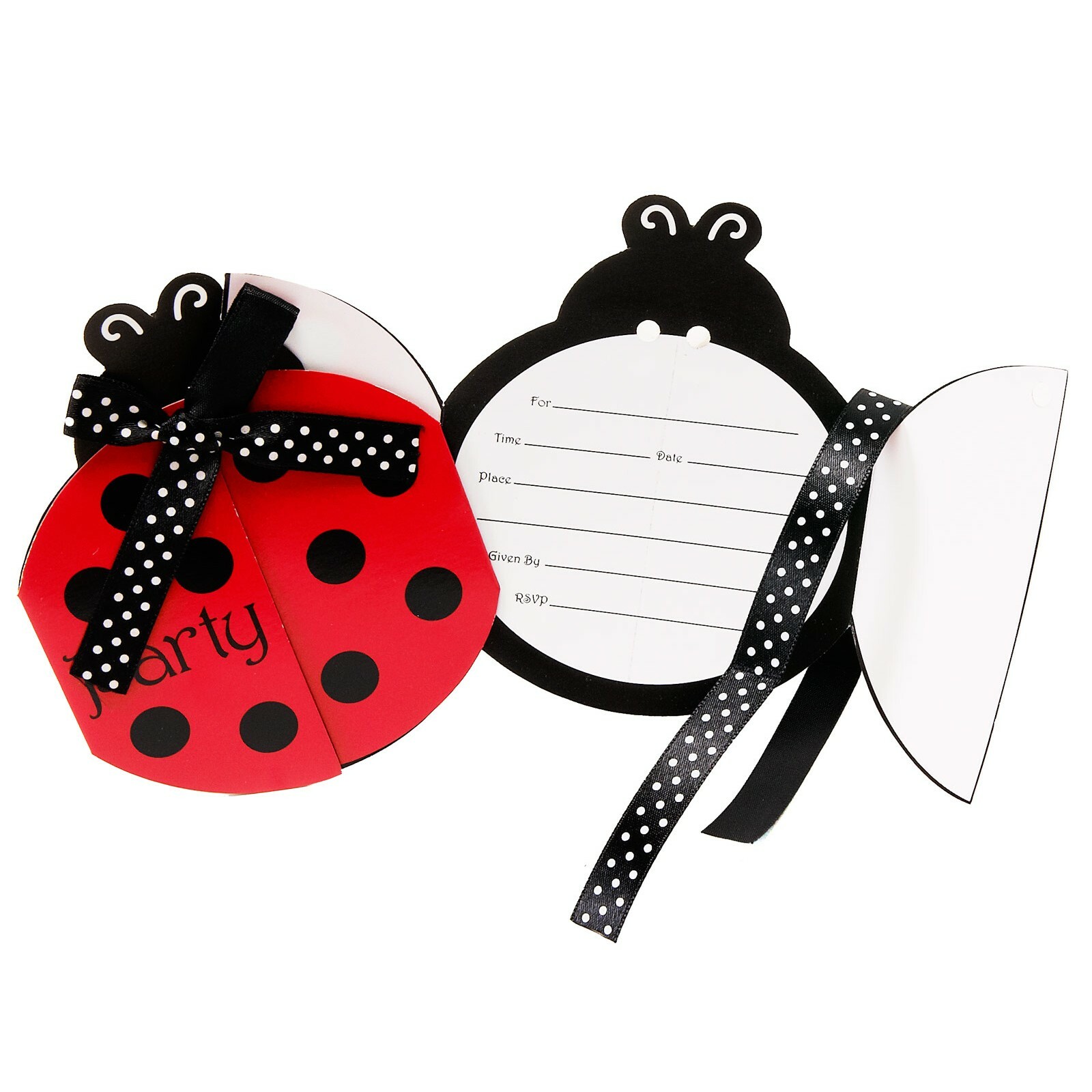 Ladybug Fancy Party Invitations (Pack of 8)