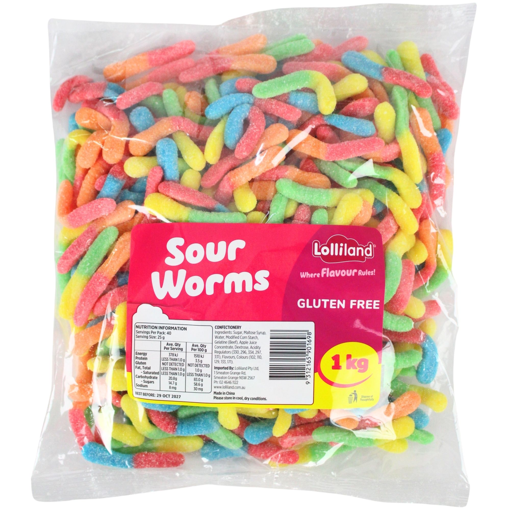 Sour Worms (1kg Bag)