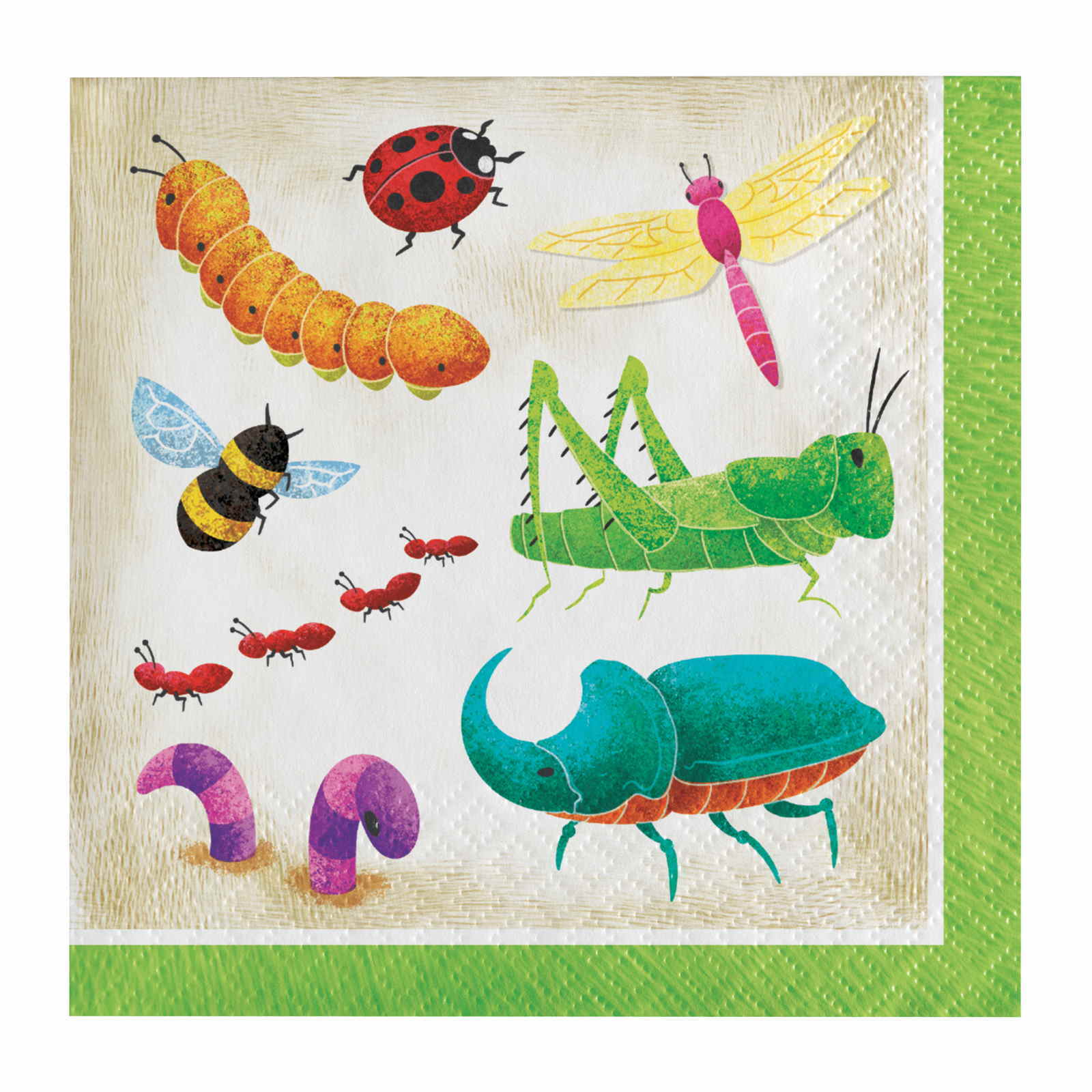 Birthday Bugs Small Napkins / Serviettes (Pack of 16)