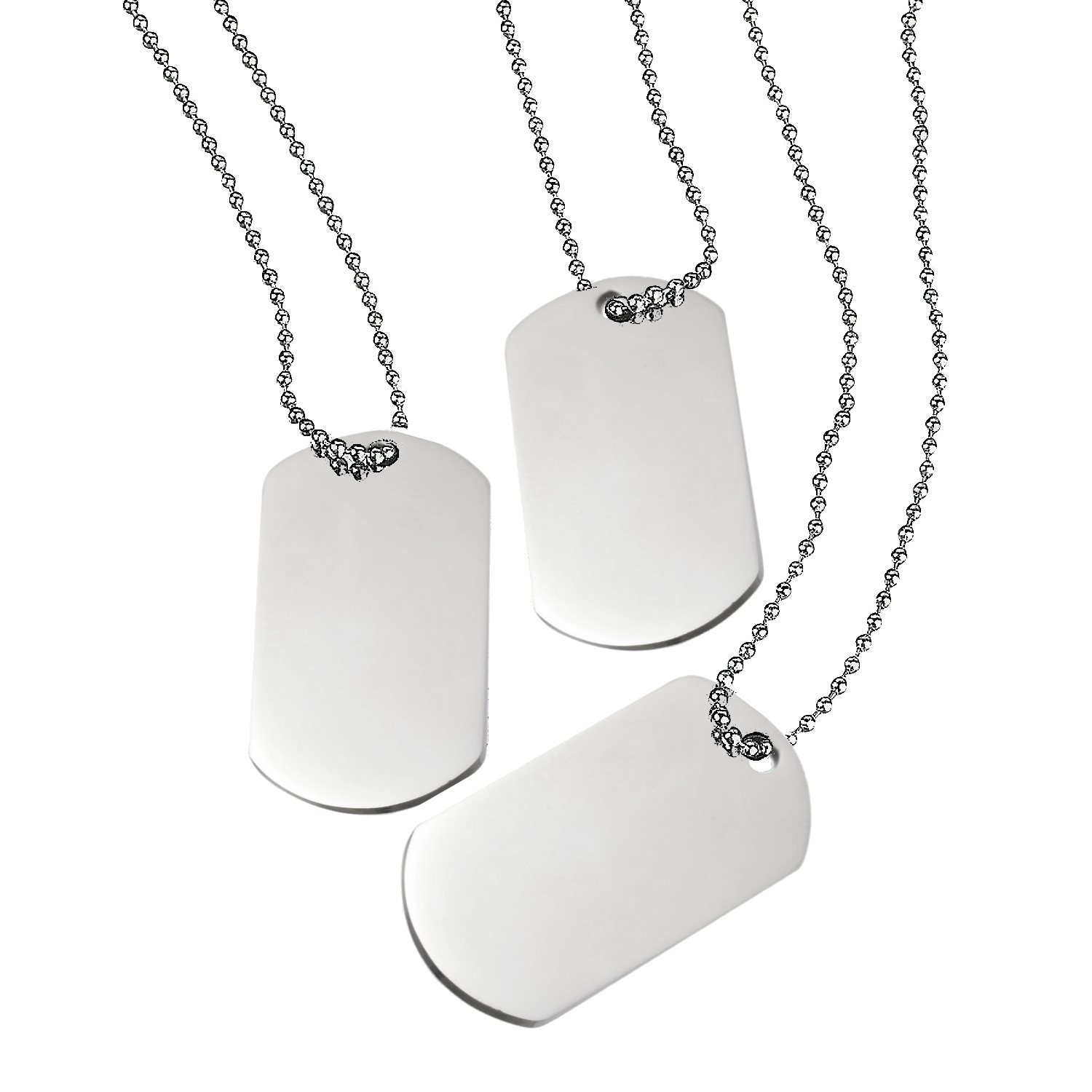 Metal Dog Tag Necklaces (Pack of 12)