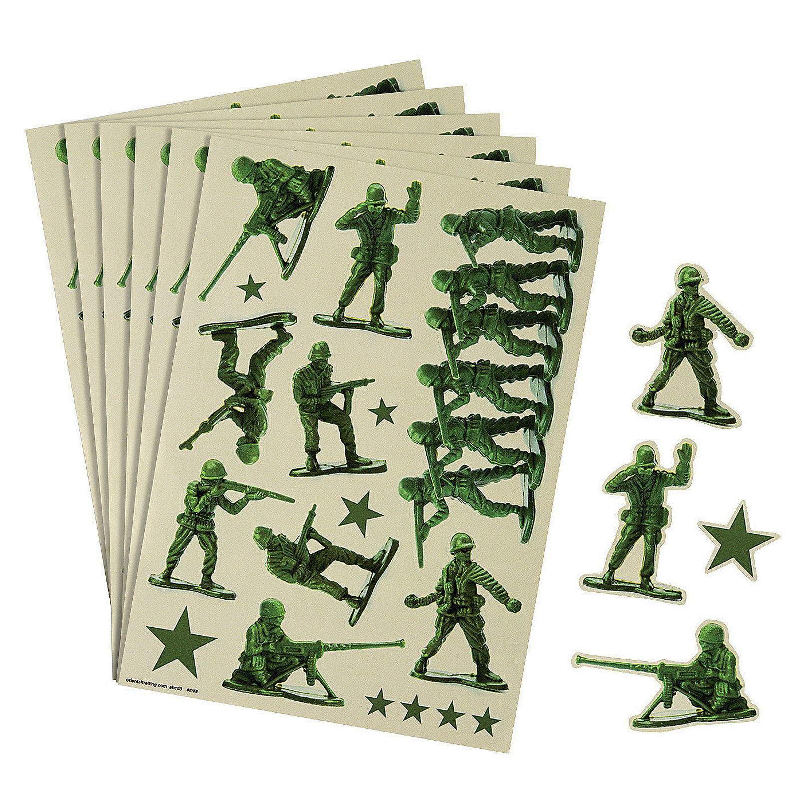 Camouflage Toy Soldier Stickers (12 Sheets)