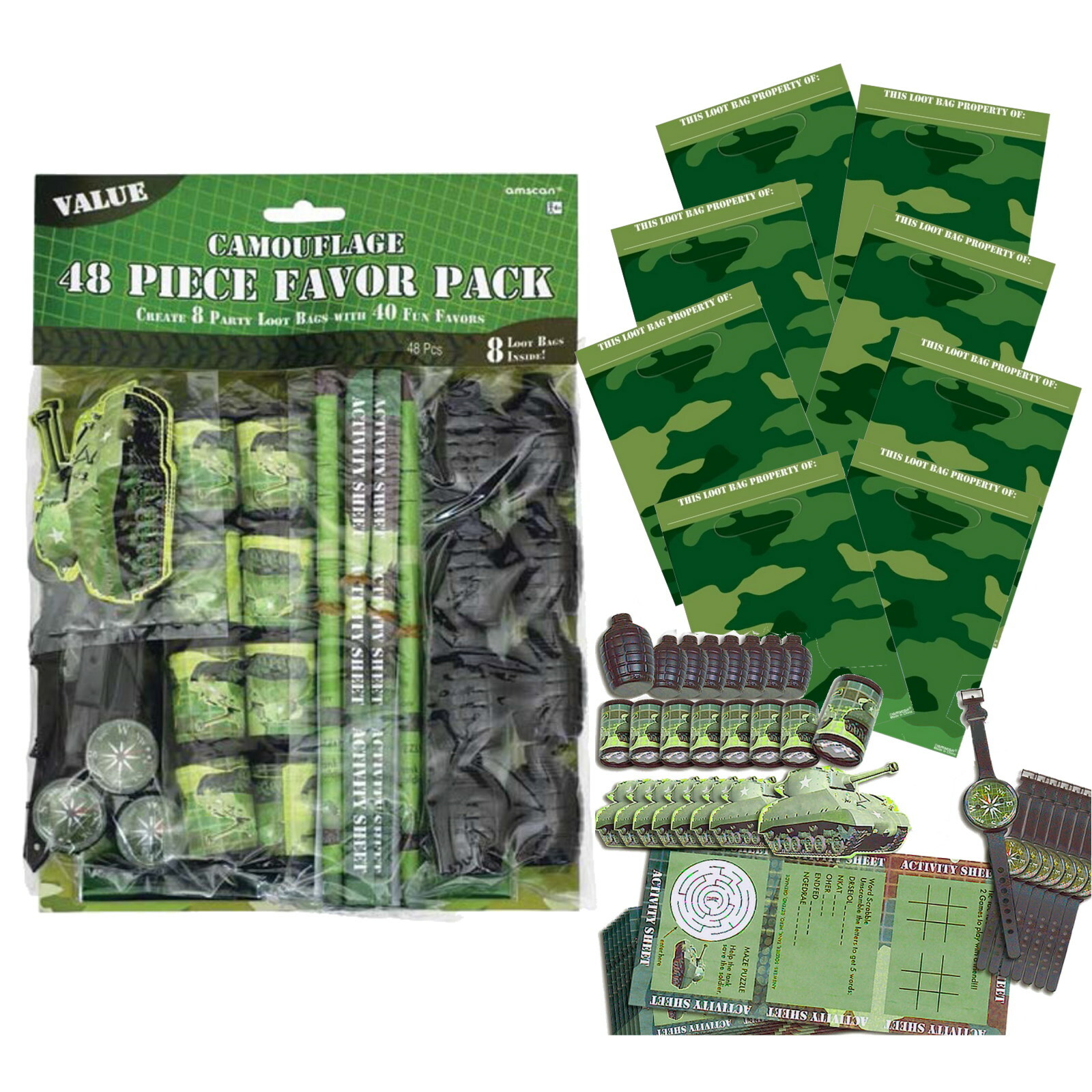 Camouflage Mega Value Favour Pack (48 Pieces)