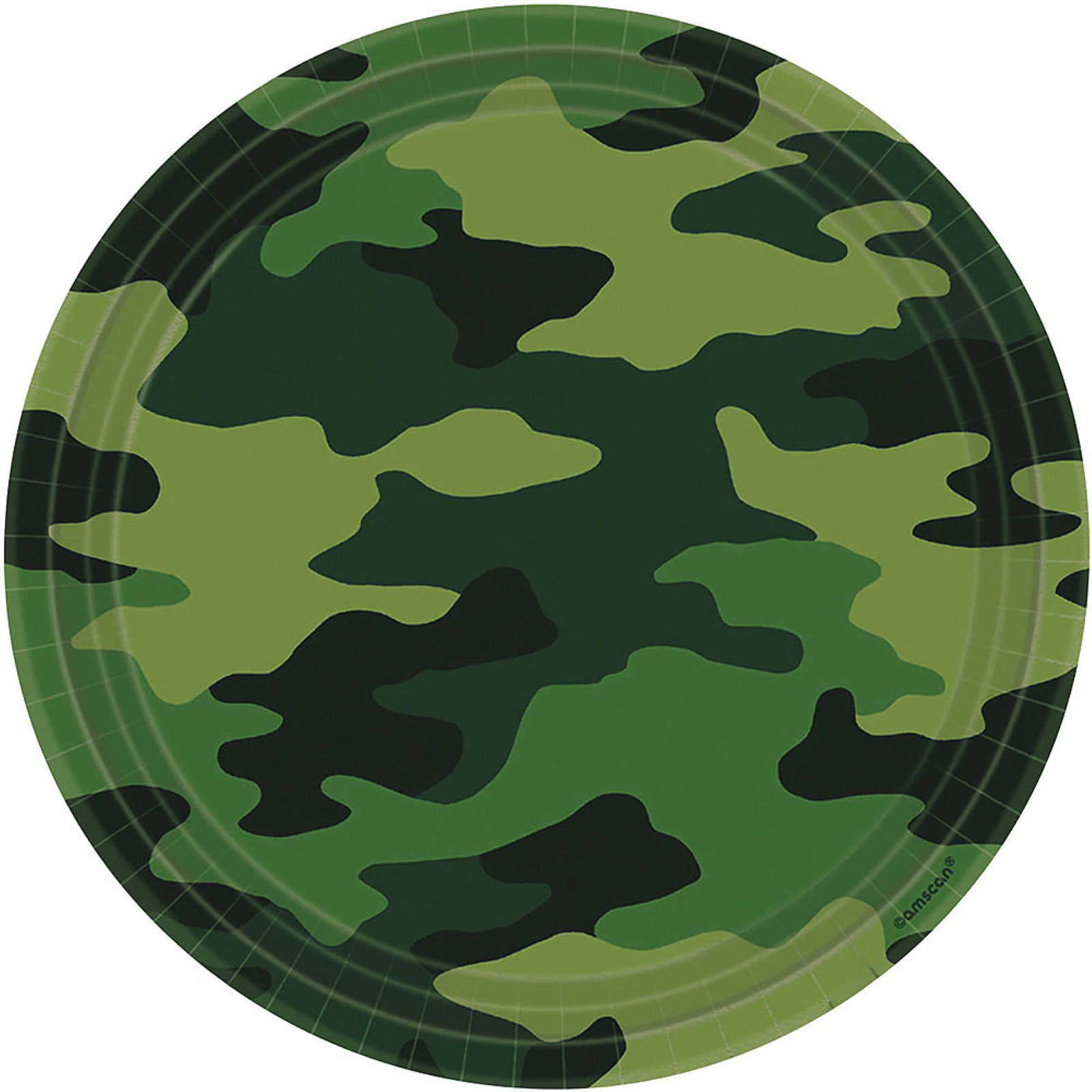 Camouflage Large Paper Plates (Pack of 8)