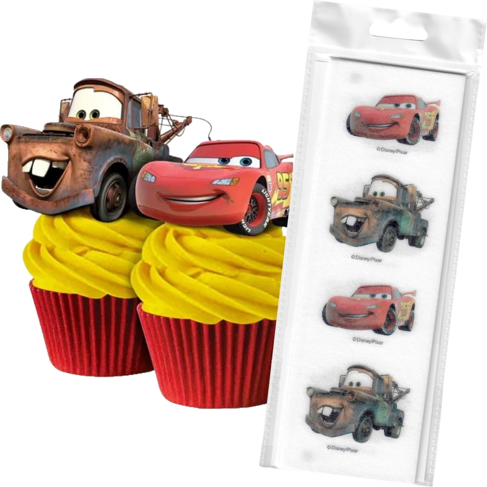 Cars Edible Wafer Cupcake Toppers (Pack of 16)