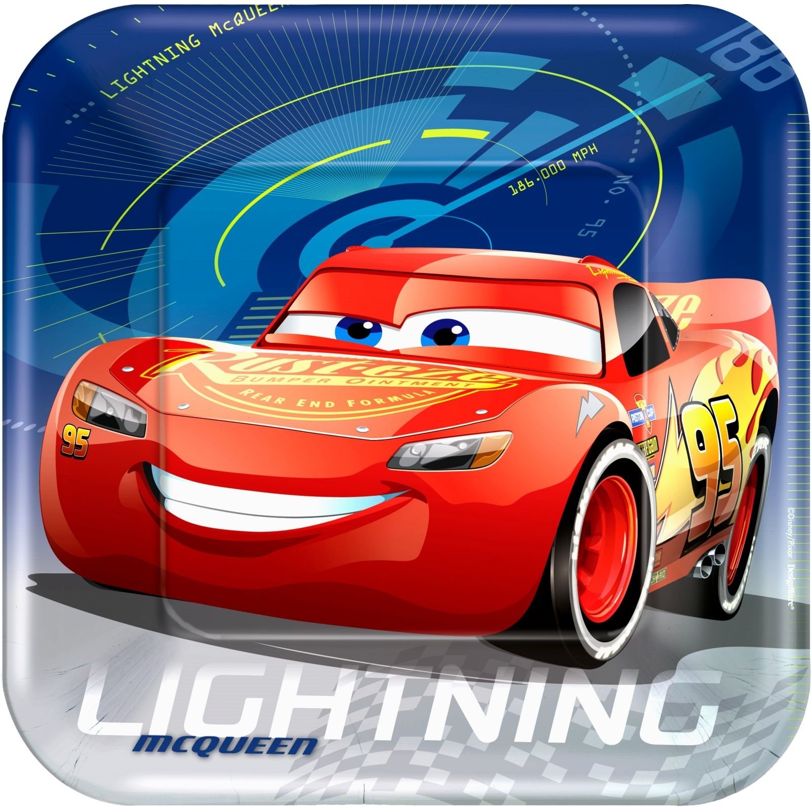 Cars 3 Large Square Paper Plates (Pack of 8)