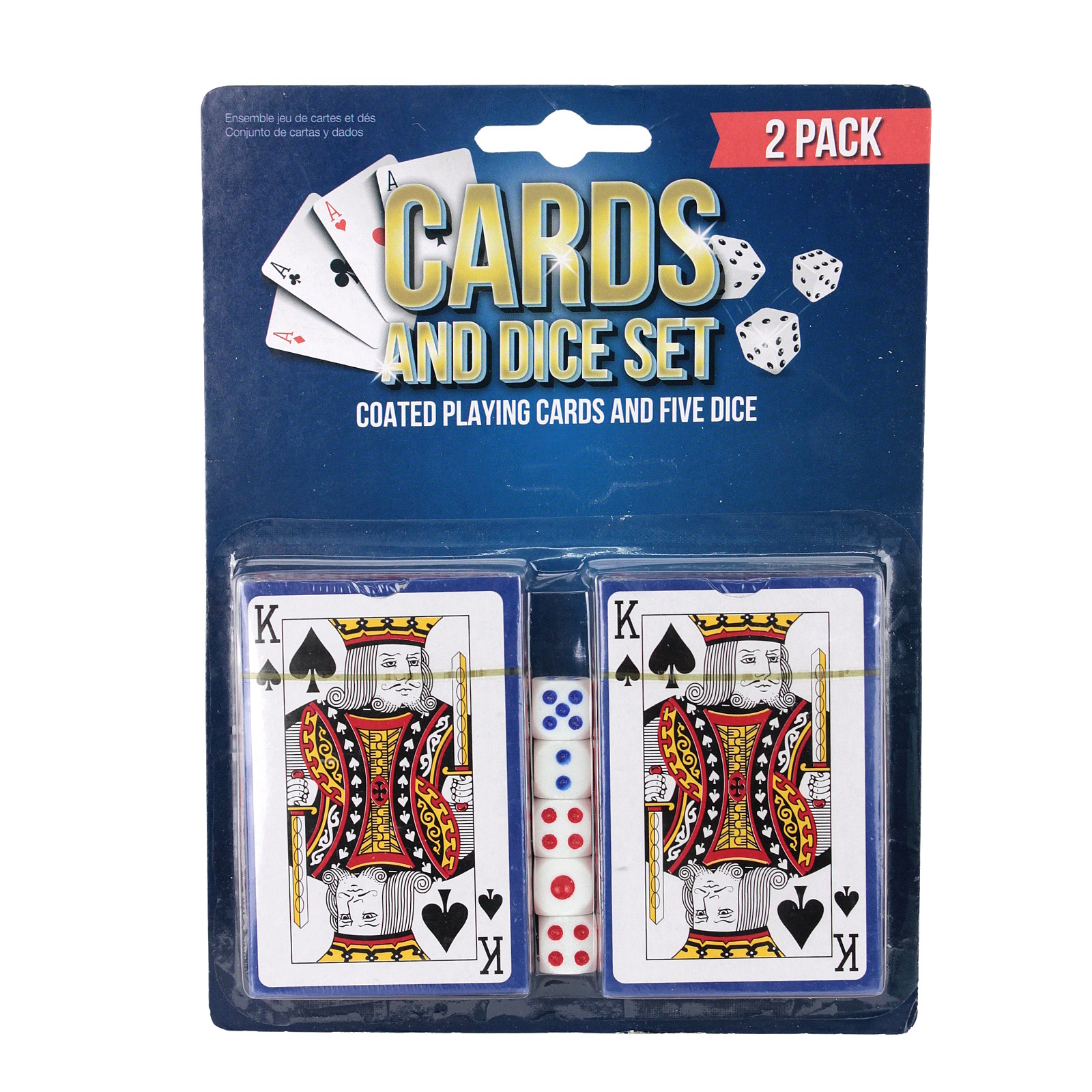 Plastic Coated Playing Cards and Dice Set