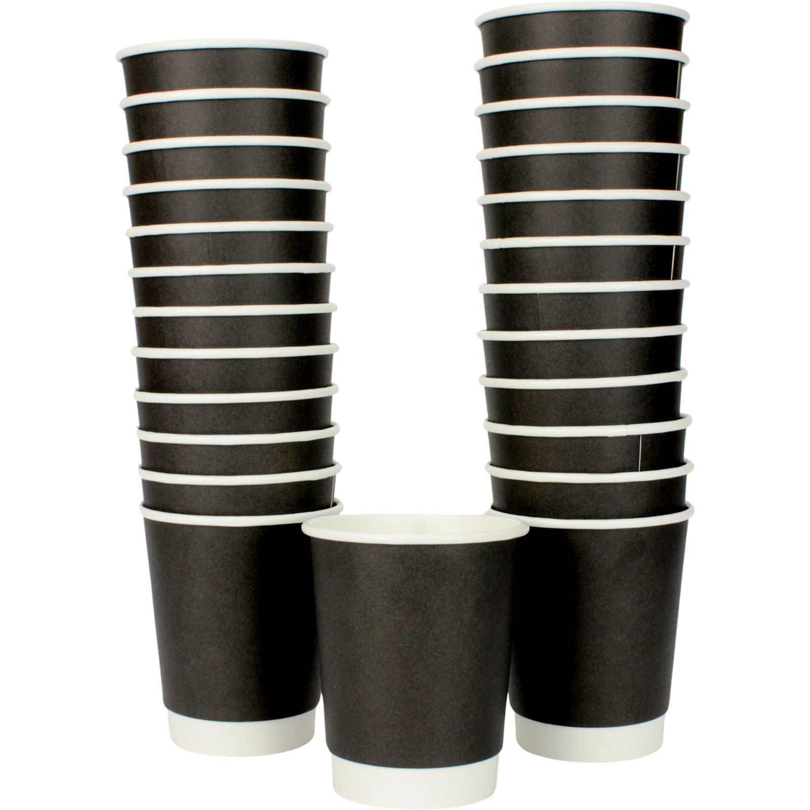 Black Coffee Cups Double Wall 250ml (Pack of 25) 