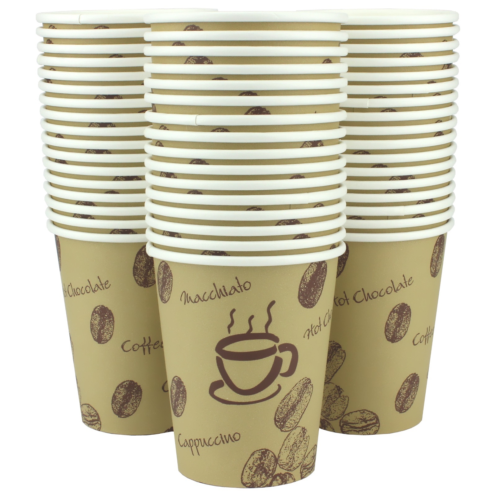 Single Wall Kraft Paper Coffee Cups 250ml (Pack of 50)