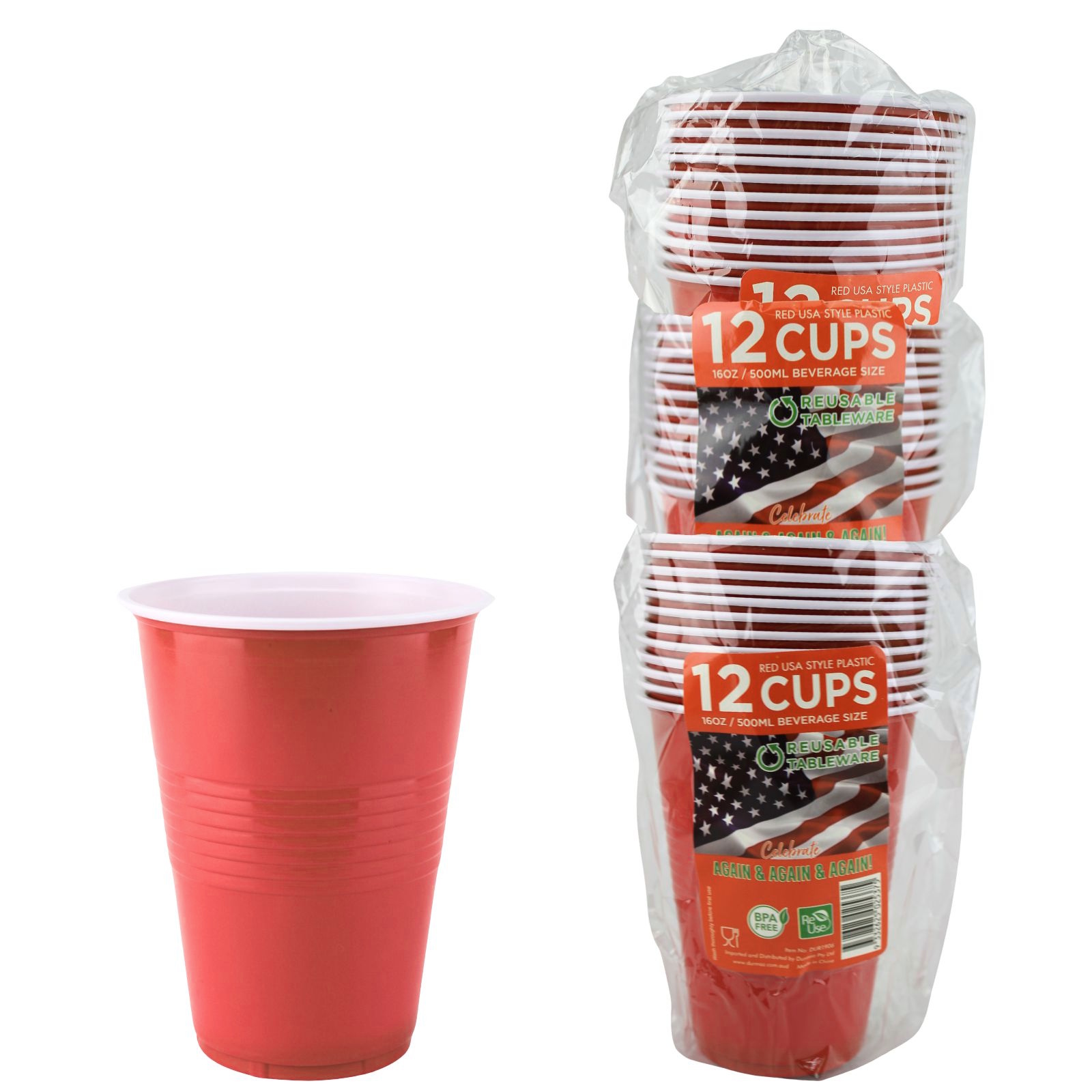 Red Party Cups 500ml (Bulk Pack of 288) 