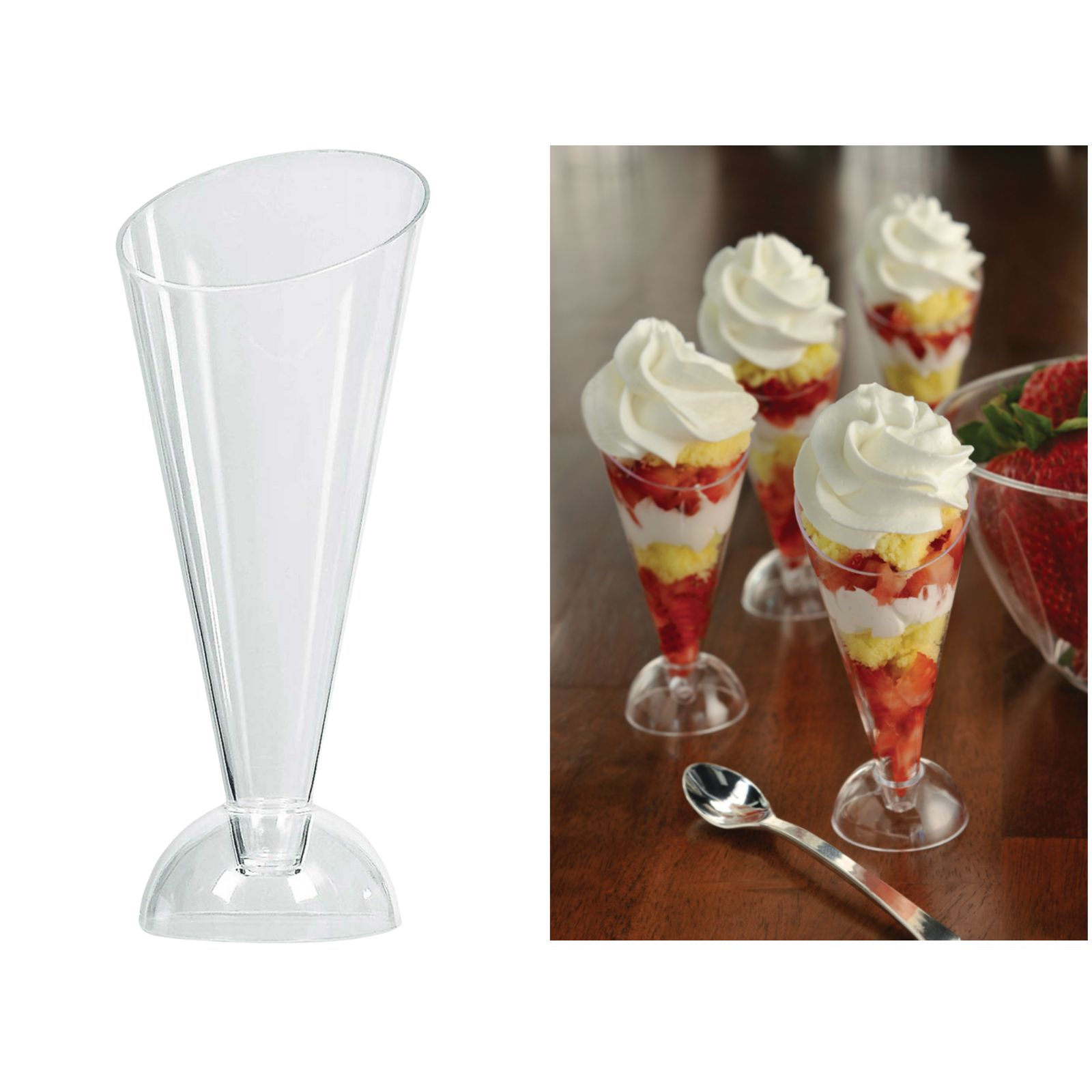 Clear Mini Plastic Dessert Cone Stands 10cm (Pack of 40)  