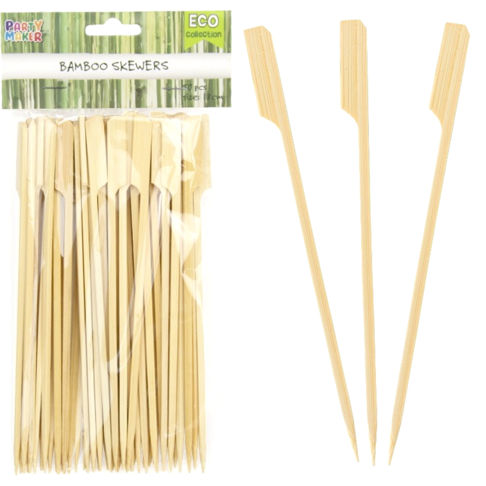Eco Bamboo Paddle Skewers 18cm (Pack of 50)