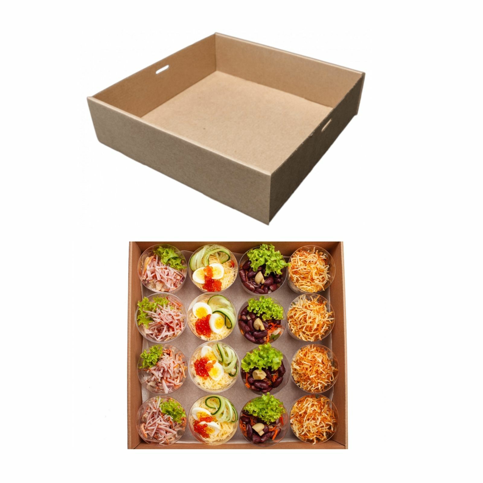 Cardboard Square Grazing Trays 23cm x 23cm x 8cm (Box of 100 Bases)