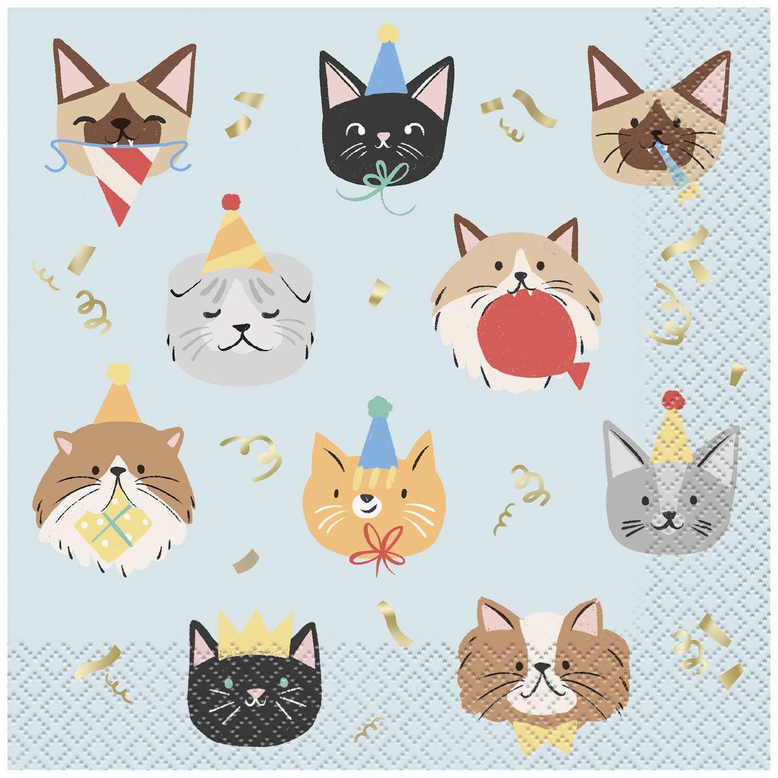 Pawty Animal Cat Large Napkins / Serviettes (Pack of 16) 