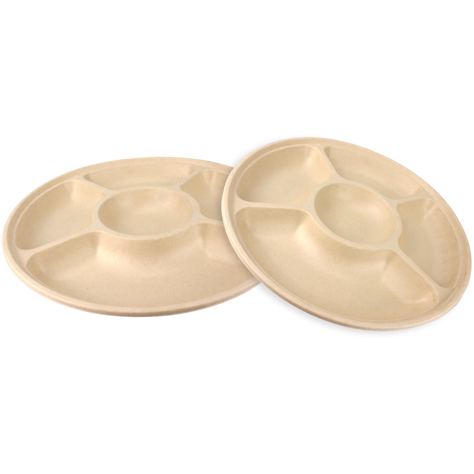 Eco Biodegradable Chip and Dip Platters 35cm (Pack of 2) 