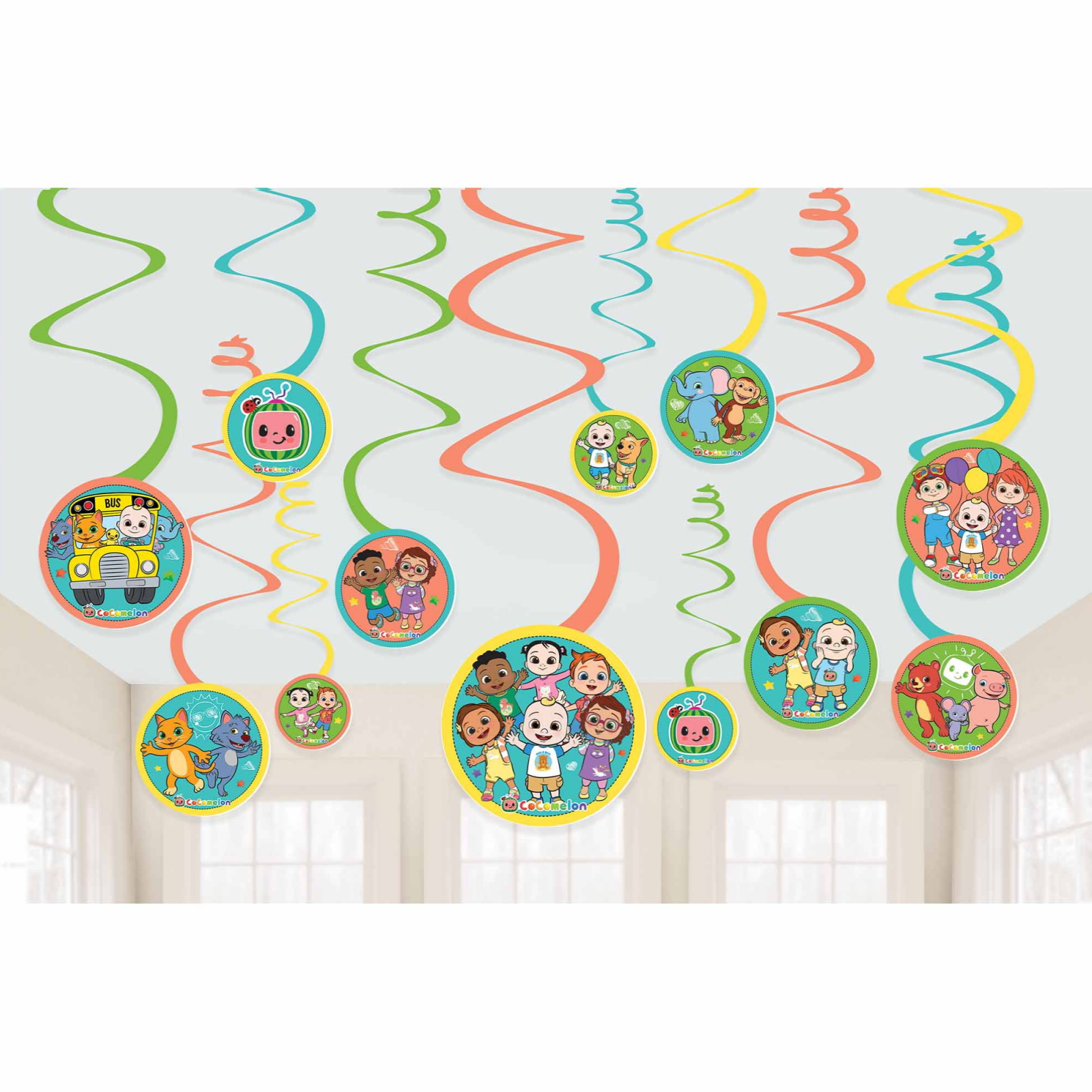 CoComelon Swirl Decorations (Pack of 12)