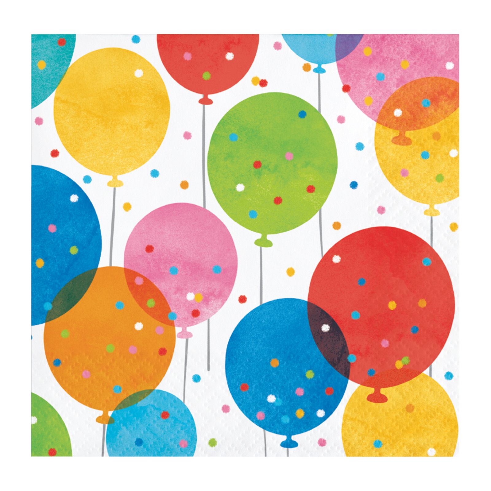 Confetti Balloons Small Paper Napkins / Serviettes (Pack of 16)
