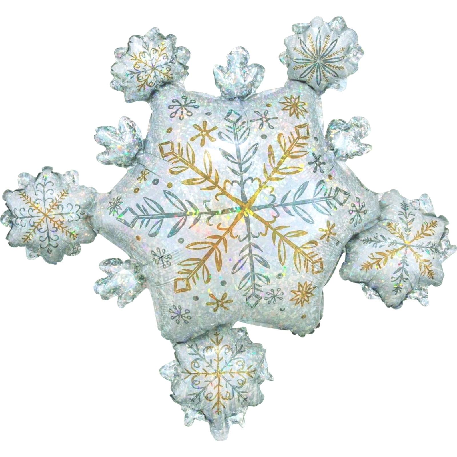 Holographic Snowflake Cluster Supershape Balloon 81cm