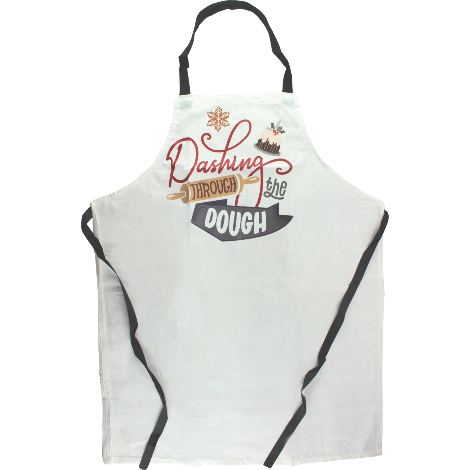 Adult White Dashing Through The Dough Apron