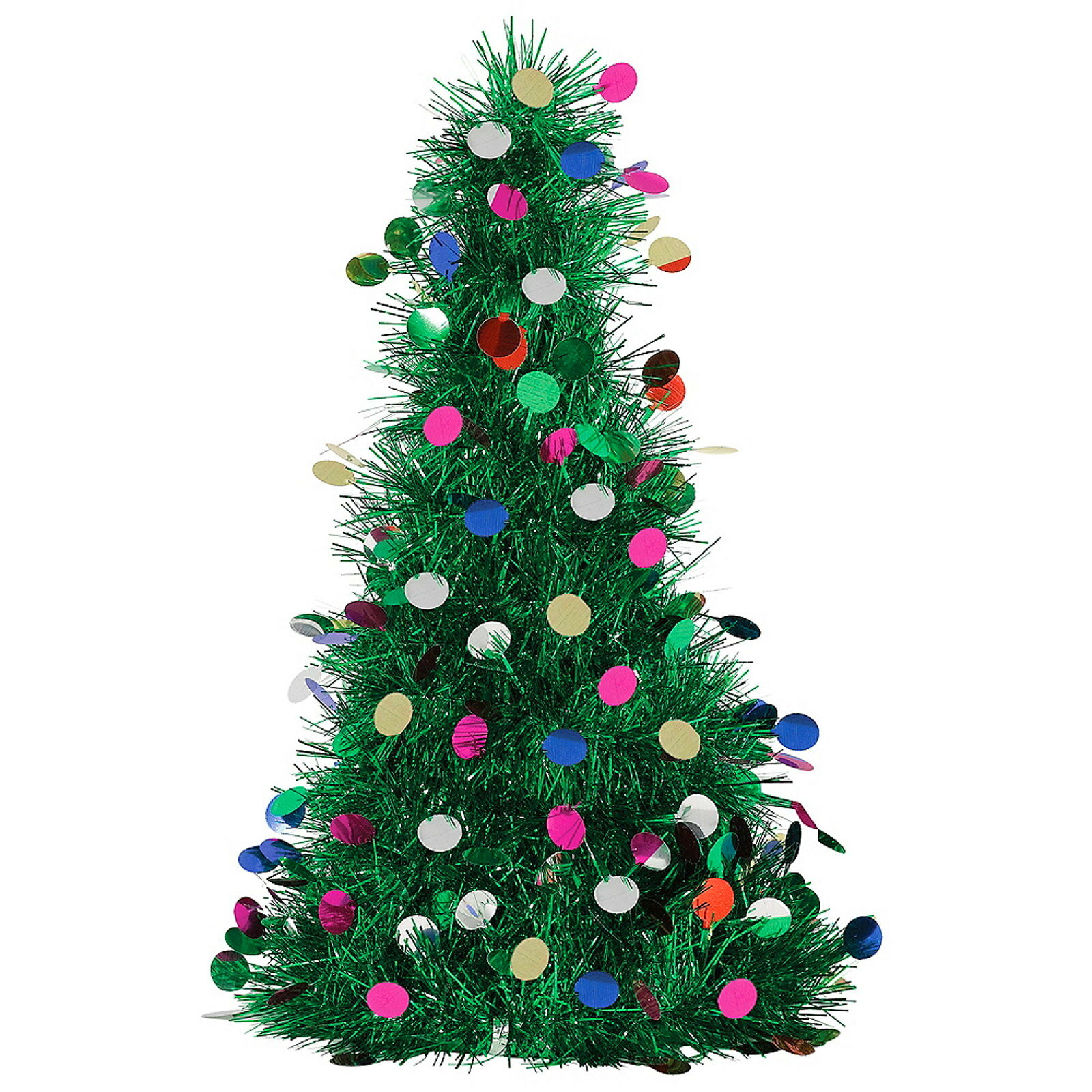 Green Tinsel Tabletop Christmas Tree 26cm