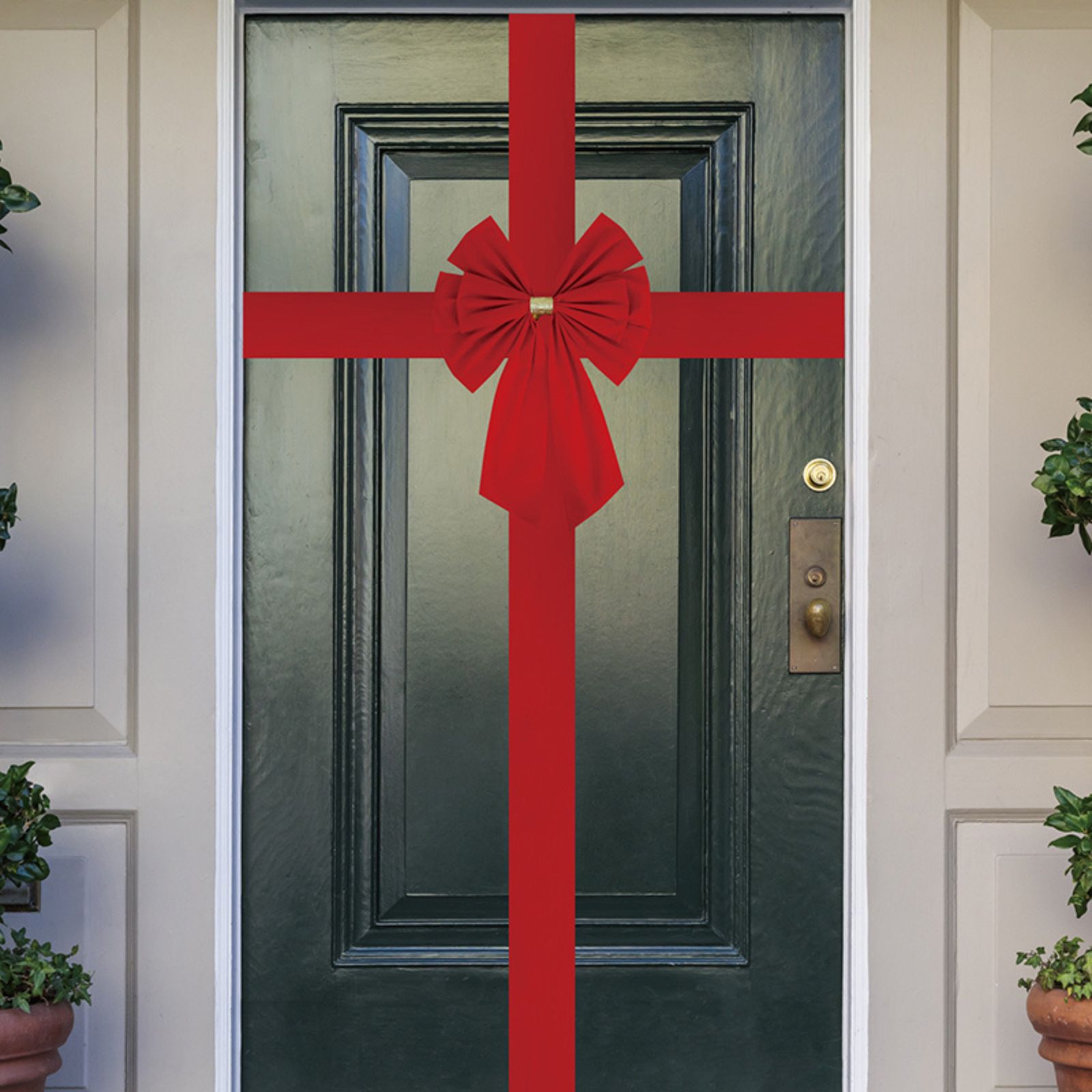 Red Christmas Door Bow Decoration
