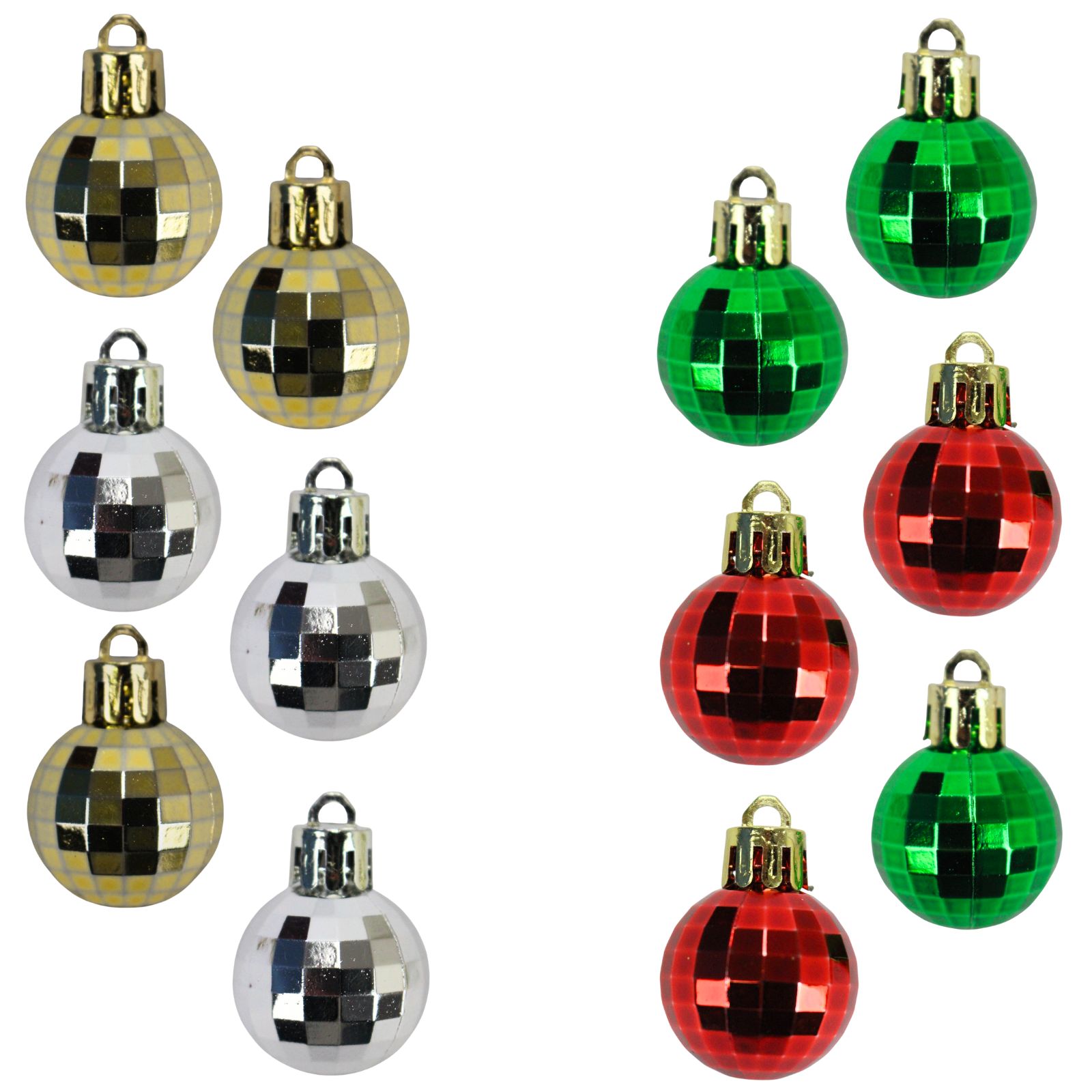 Pack of 16 Mini Christmas Disco Ball Baubles (1 Only)
