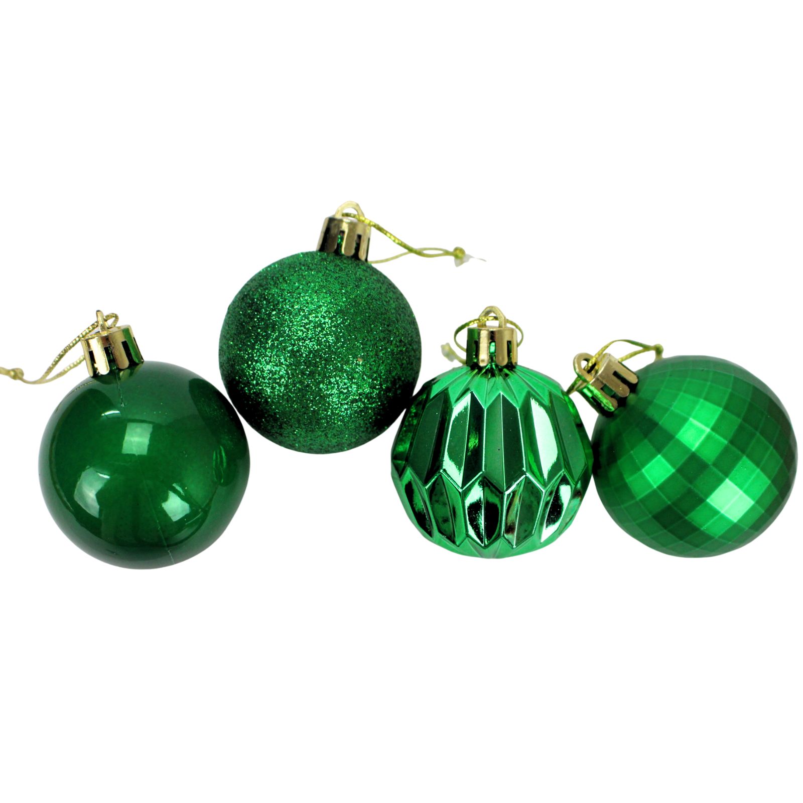 Assorted Green Christmas Tree Baubles (Pack of 10)