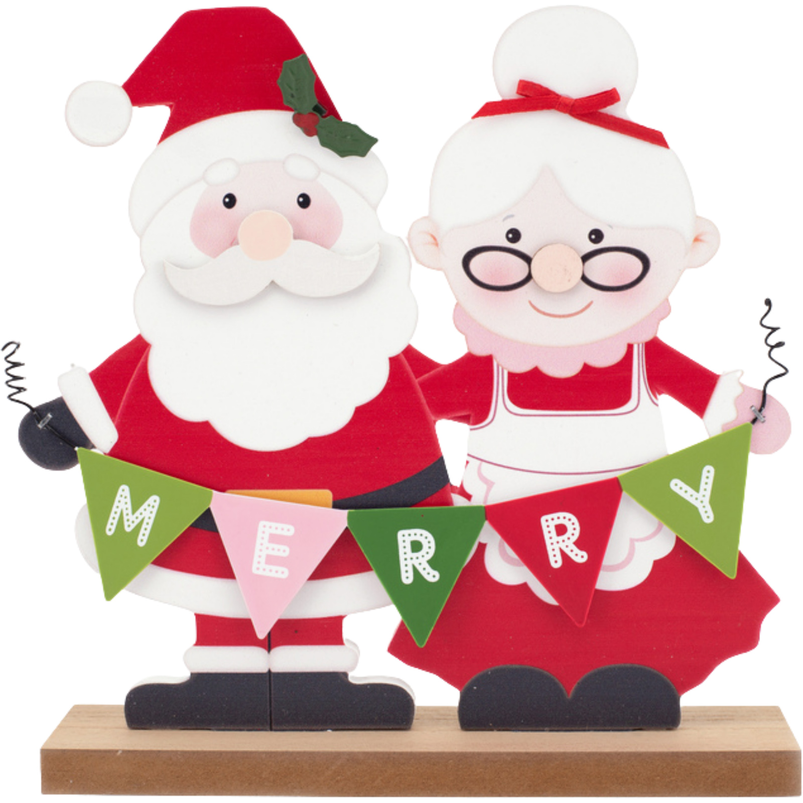Wooden Mr & Mrs Claus Sign