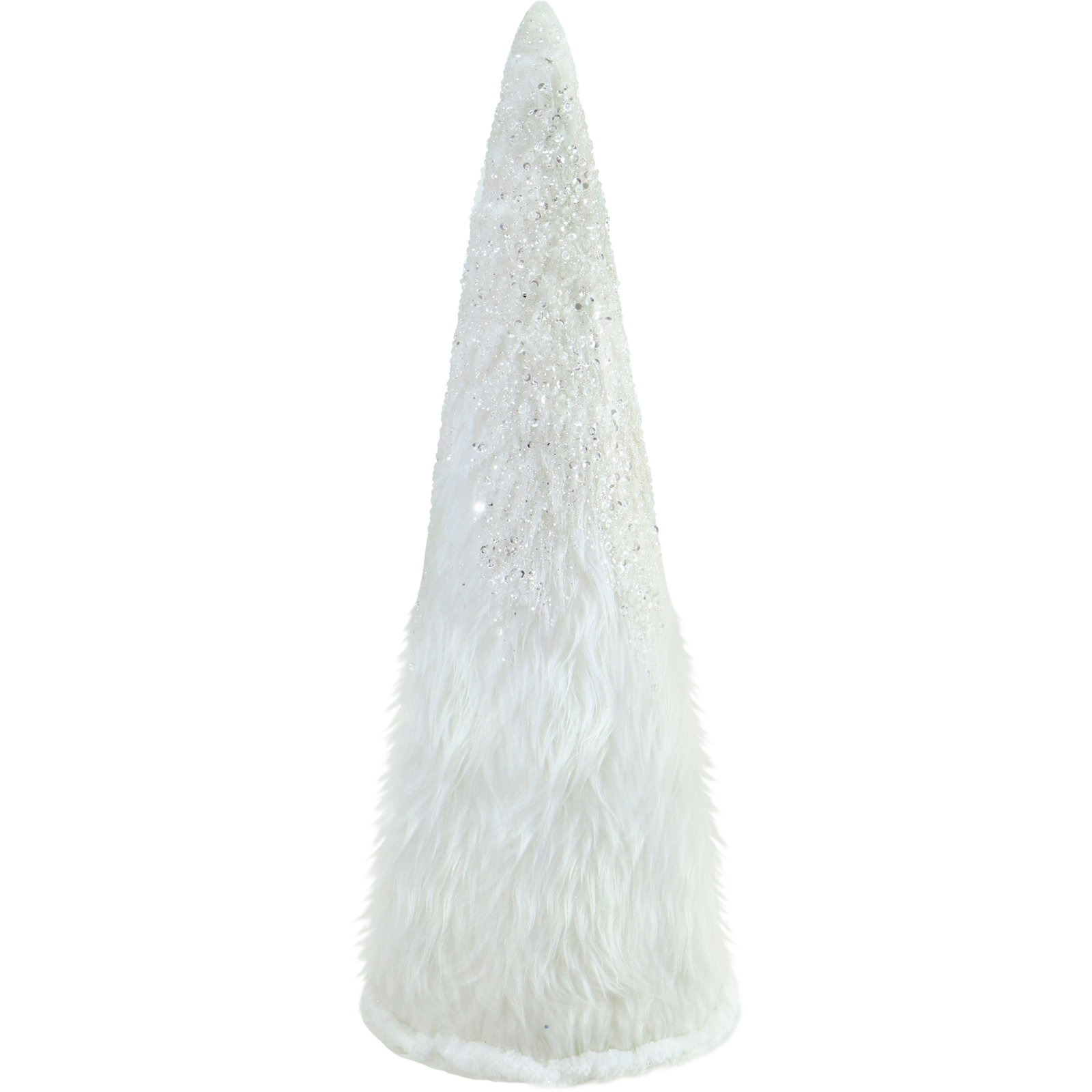 Winter White Furry Tabletop Christmas Tree 37cm 