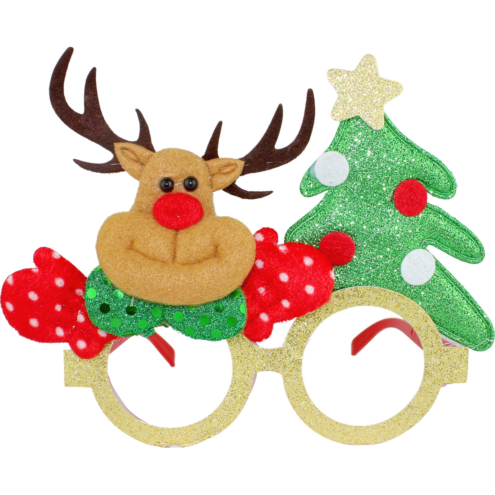 Reindeer & Christmas Tree Party Glasses