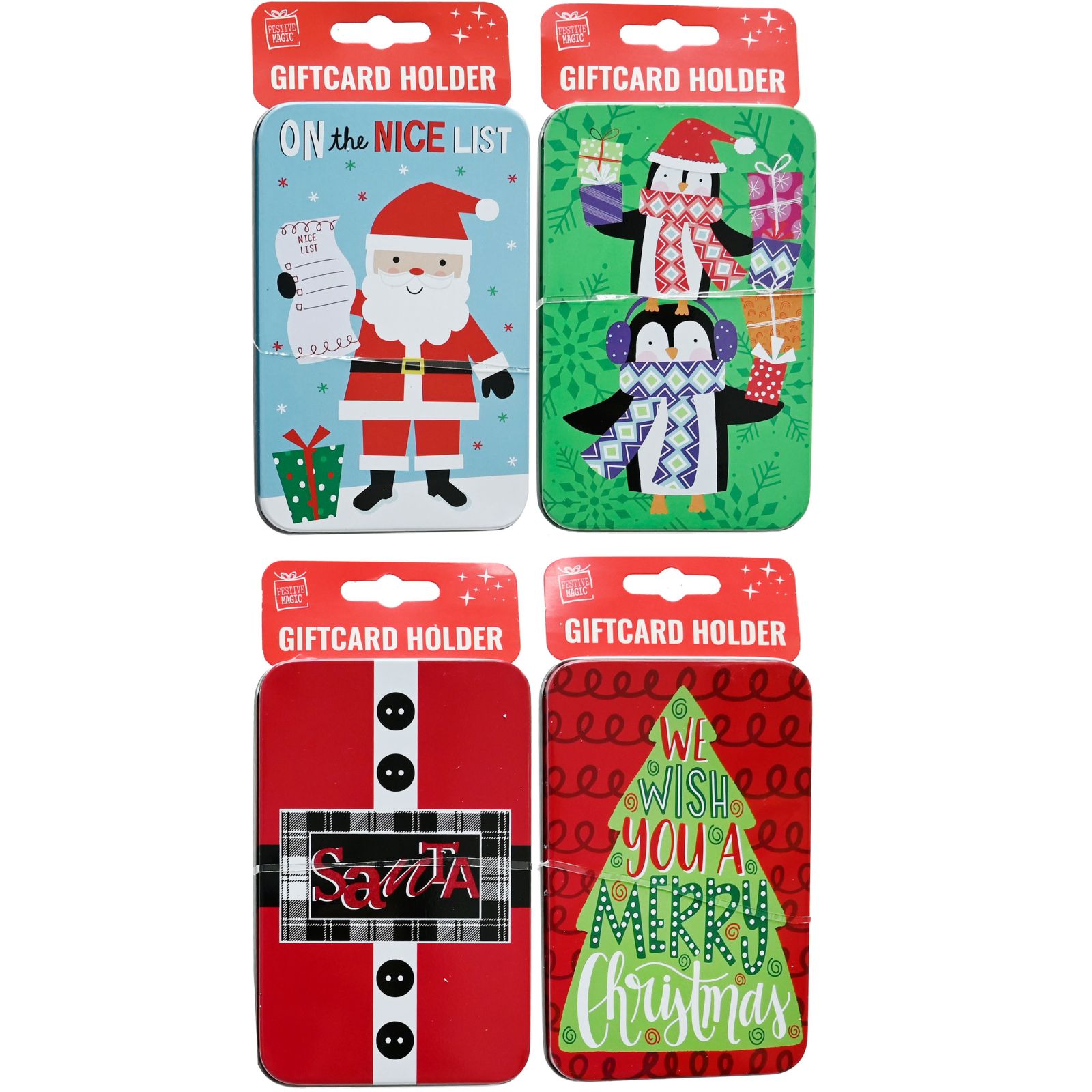 Assorted Metal Christmas Gift Card Tin Assorted