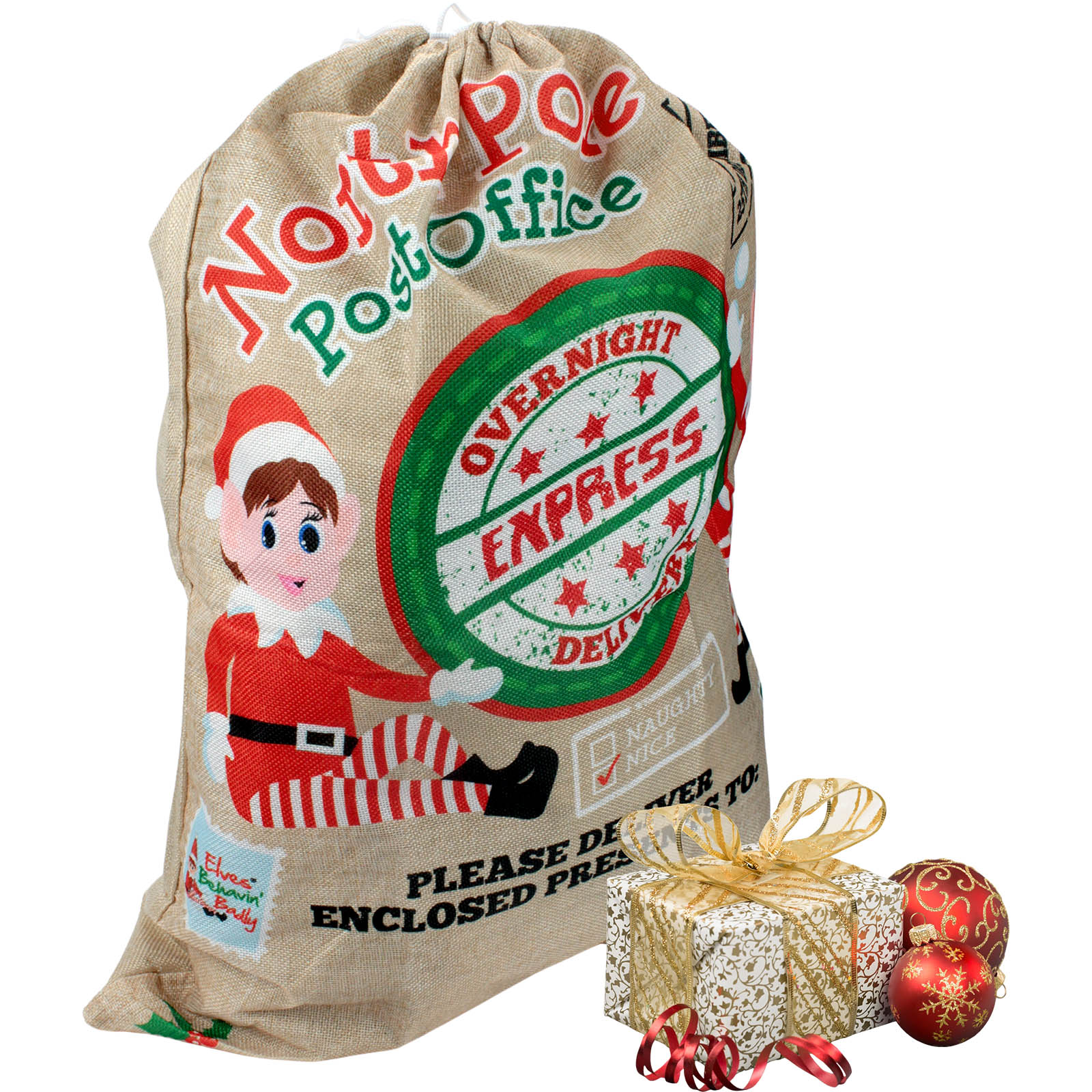 Christmas North Pole Overnight Express Santa Gift Sack 70cm