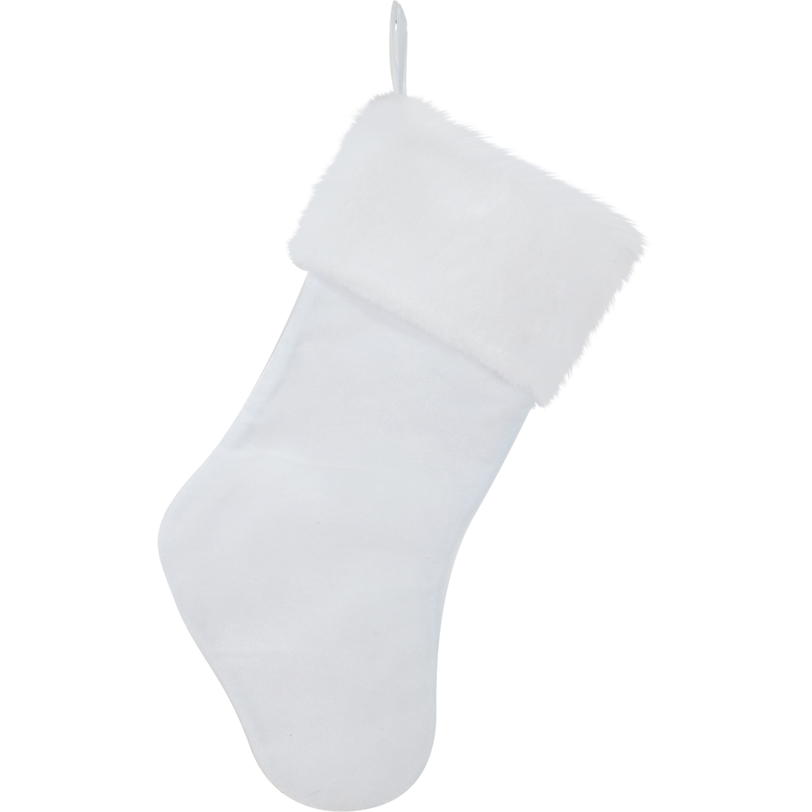 Winter White Plush Christmas Stocking 