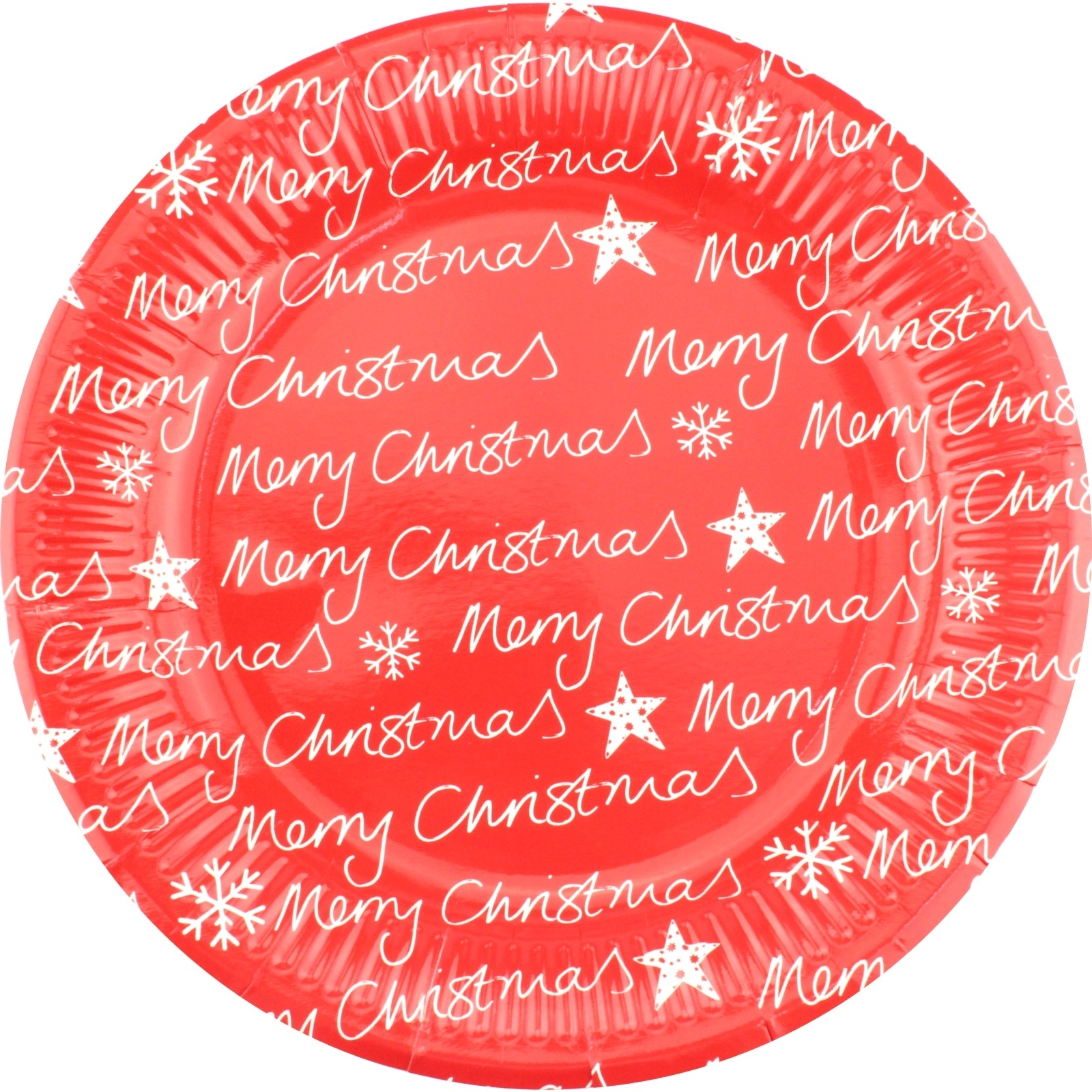 Red Christmas Large Paper Plates (Pack of 8)