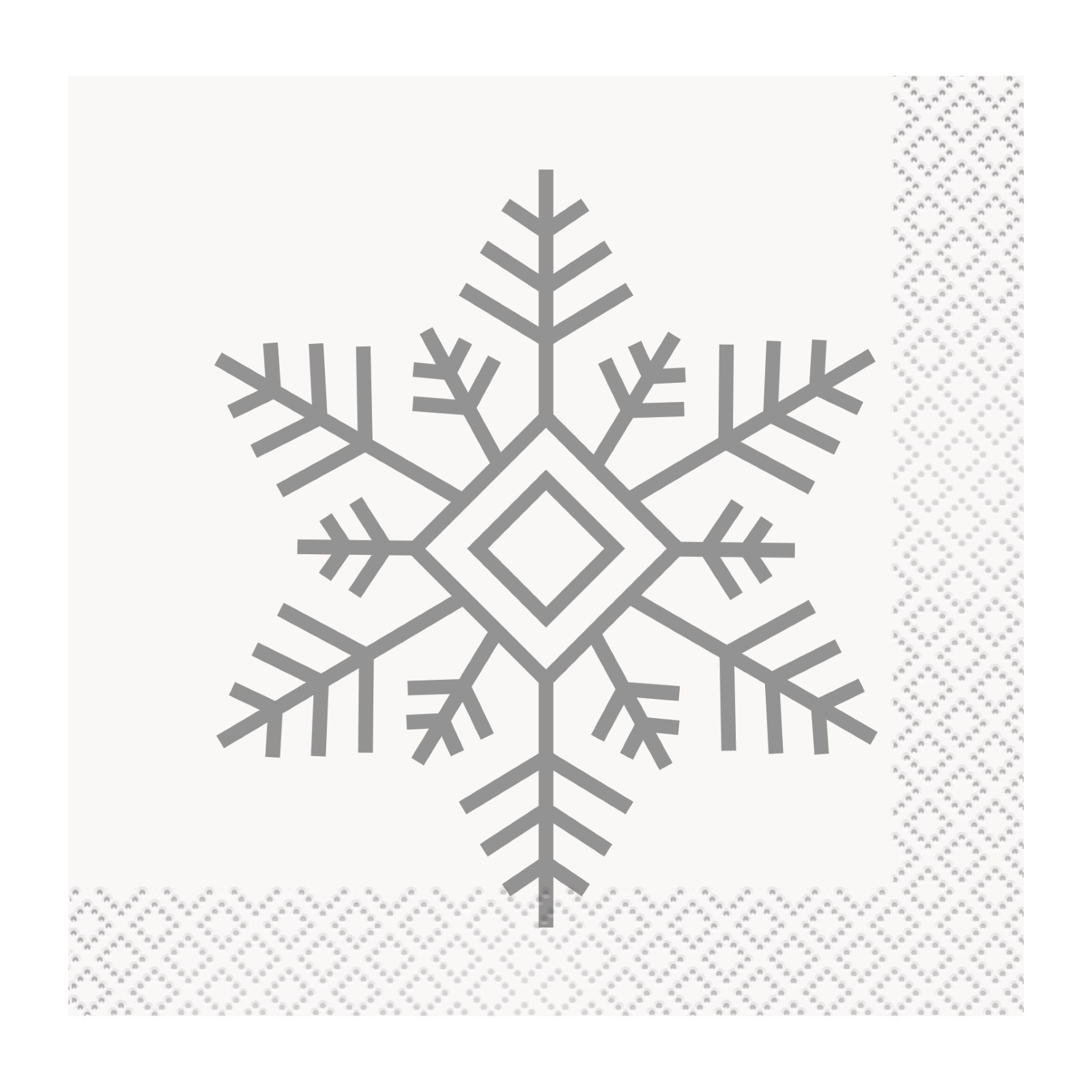 Silver & Gold Snowflakes Small Napkins / Serviettes (Pack of 16)
