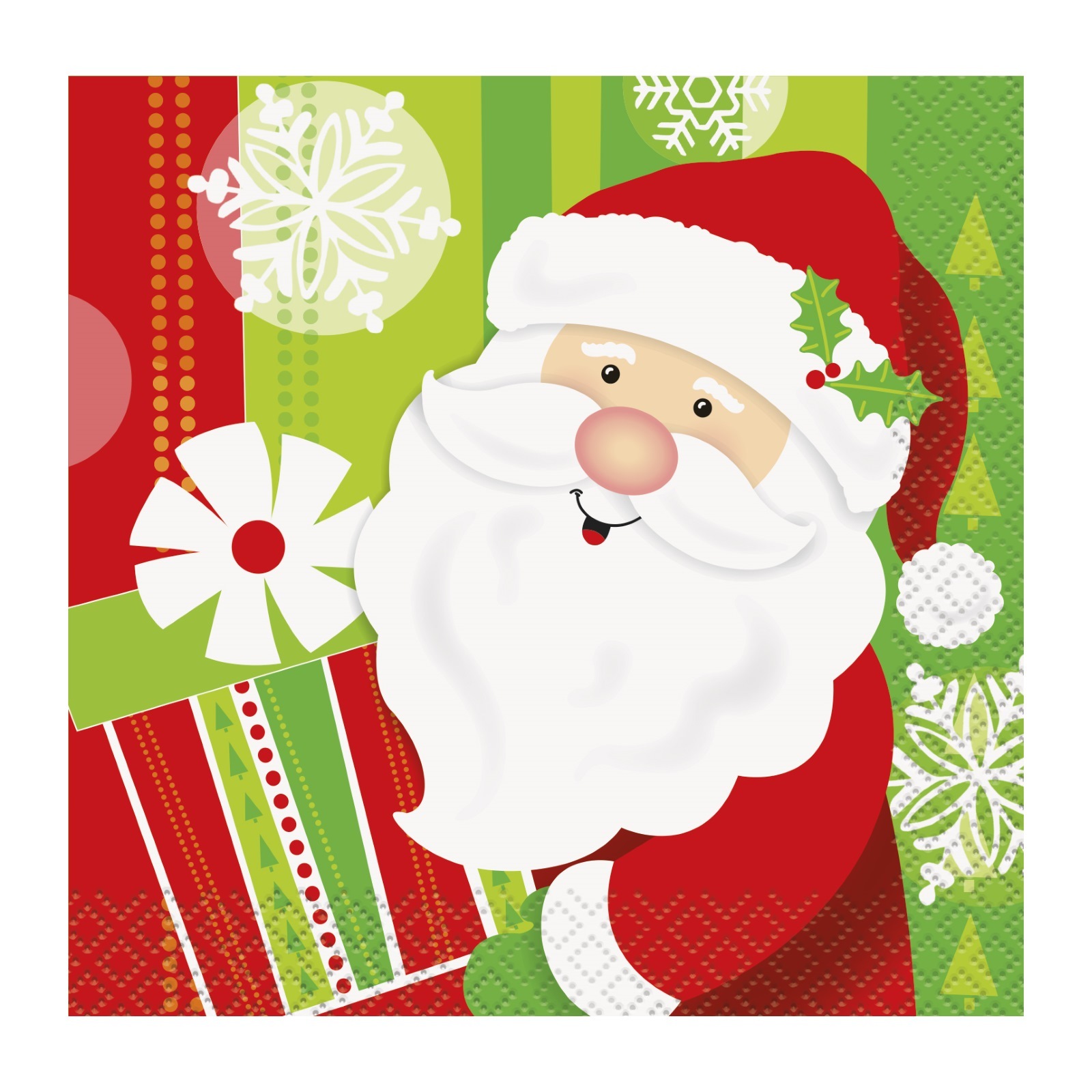 Happy Santa Small Napkins / Serviettes (Pack of 16)