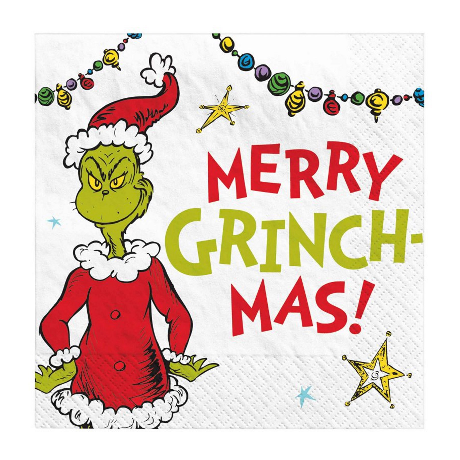 The Grinch Christmas Small Napkins / Serviettes (Pack of 16)