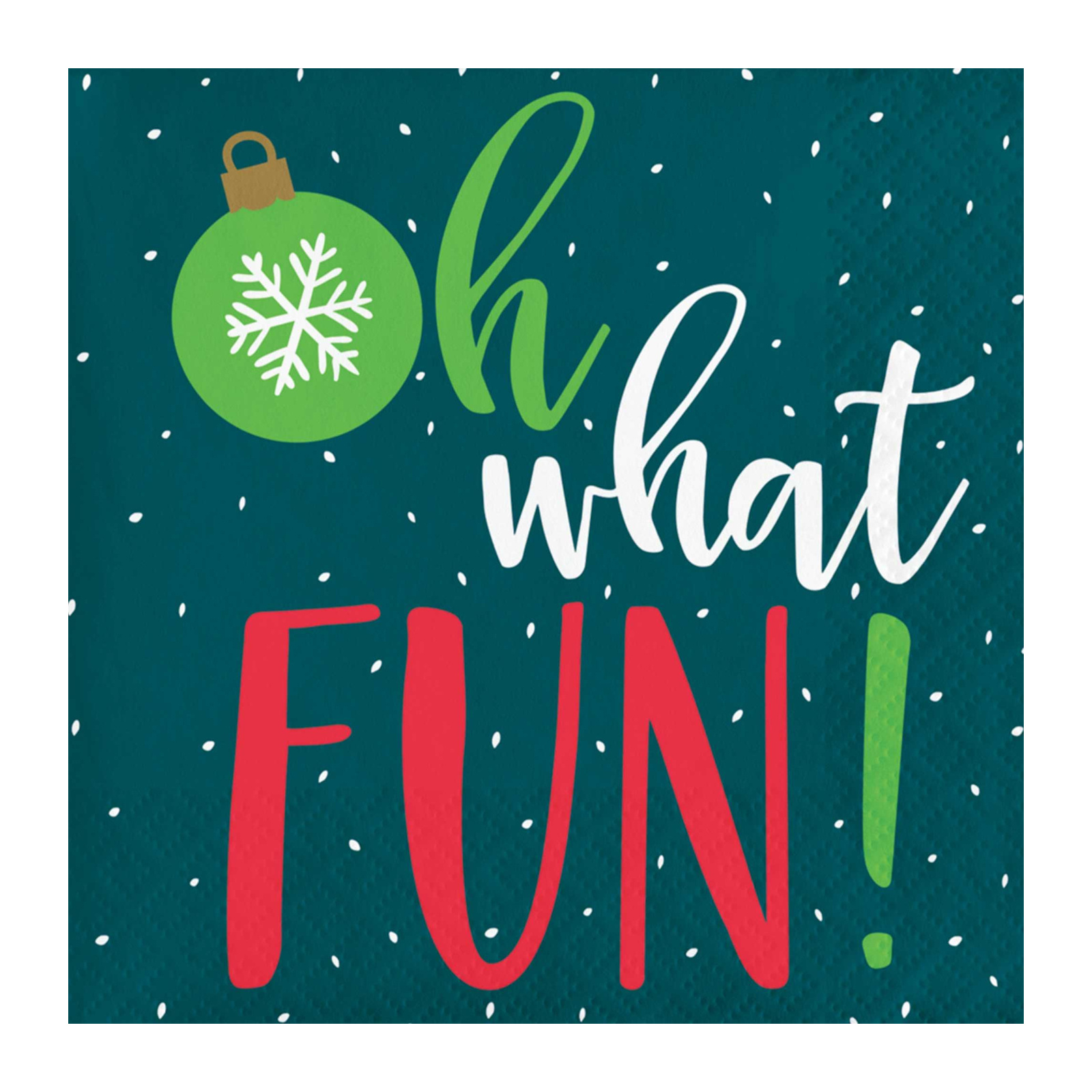 Holiday Cheer Oh What Fun Beverage Napkins / Serviettes (Pack of 16)