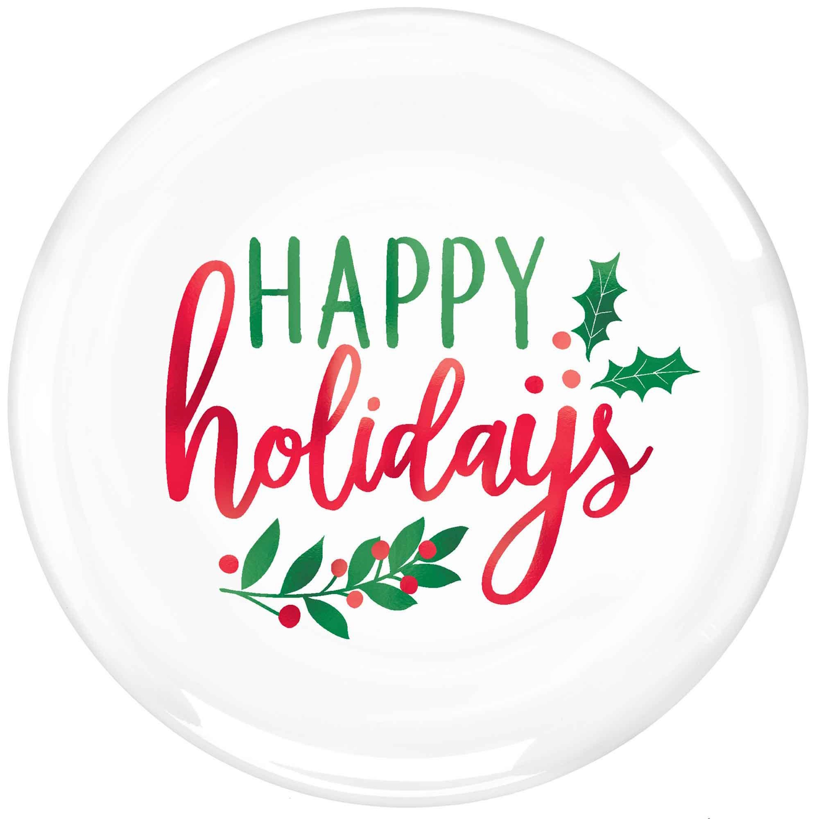 Happy Holidays Small Plastic Plates (Pack of 20)