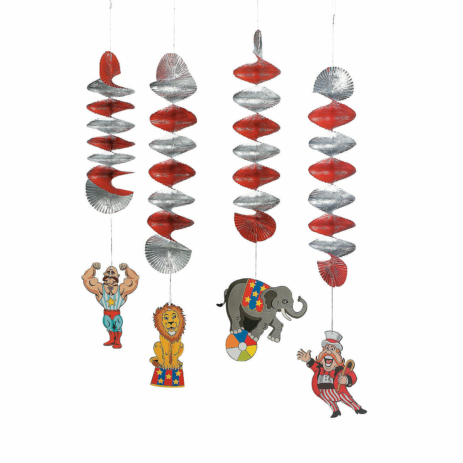 Circus Big Top Swirl Decorations (Pack of 12)