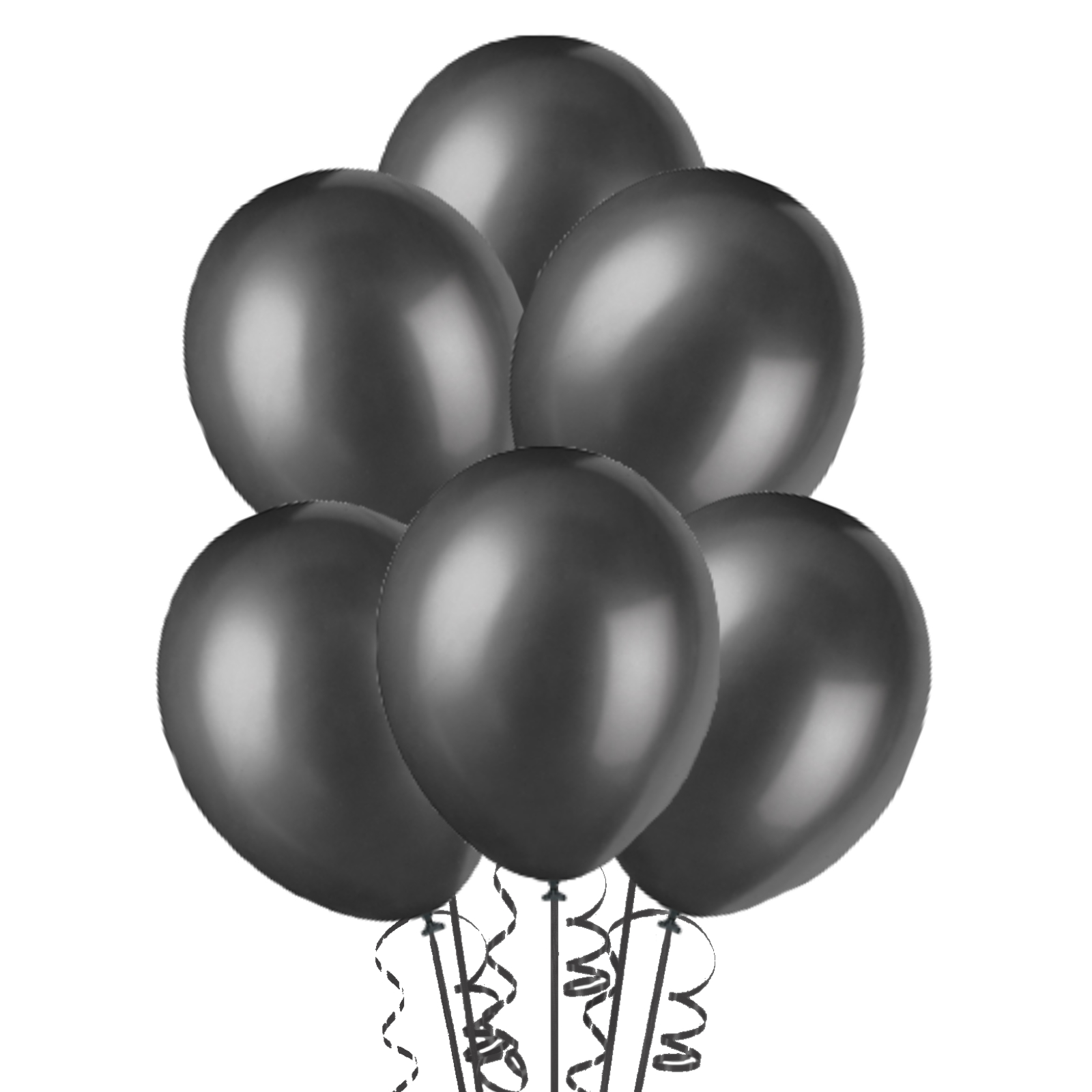 Ink Black Pearl Latex Round Balloons 30cm (Pack of 50)