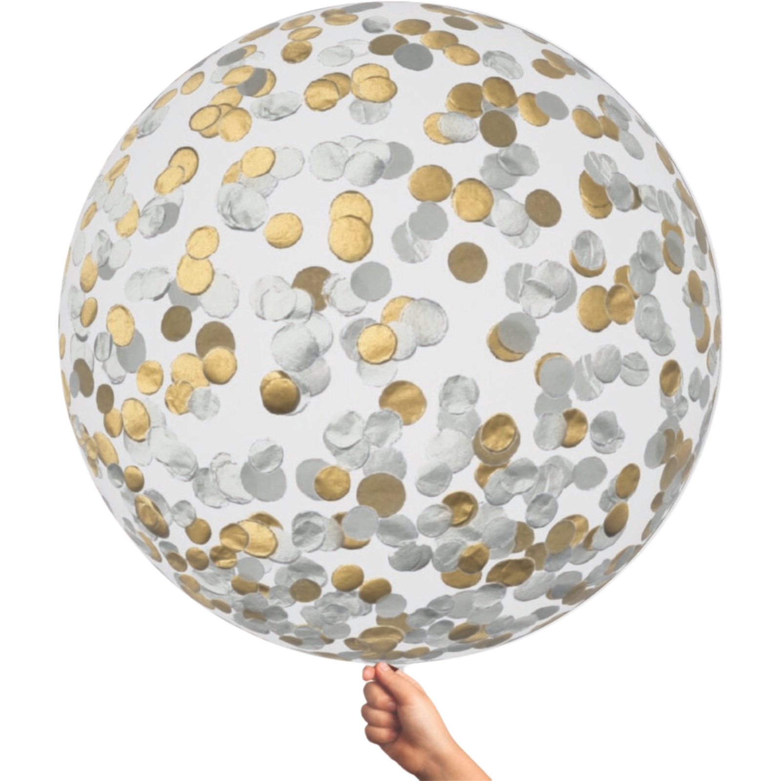 Gold and Silver Jumbo Confetti Balloon 90cm