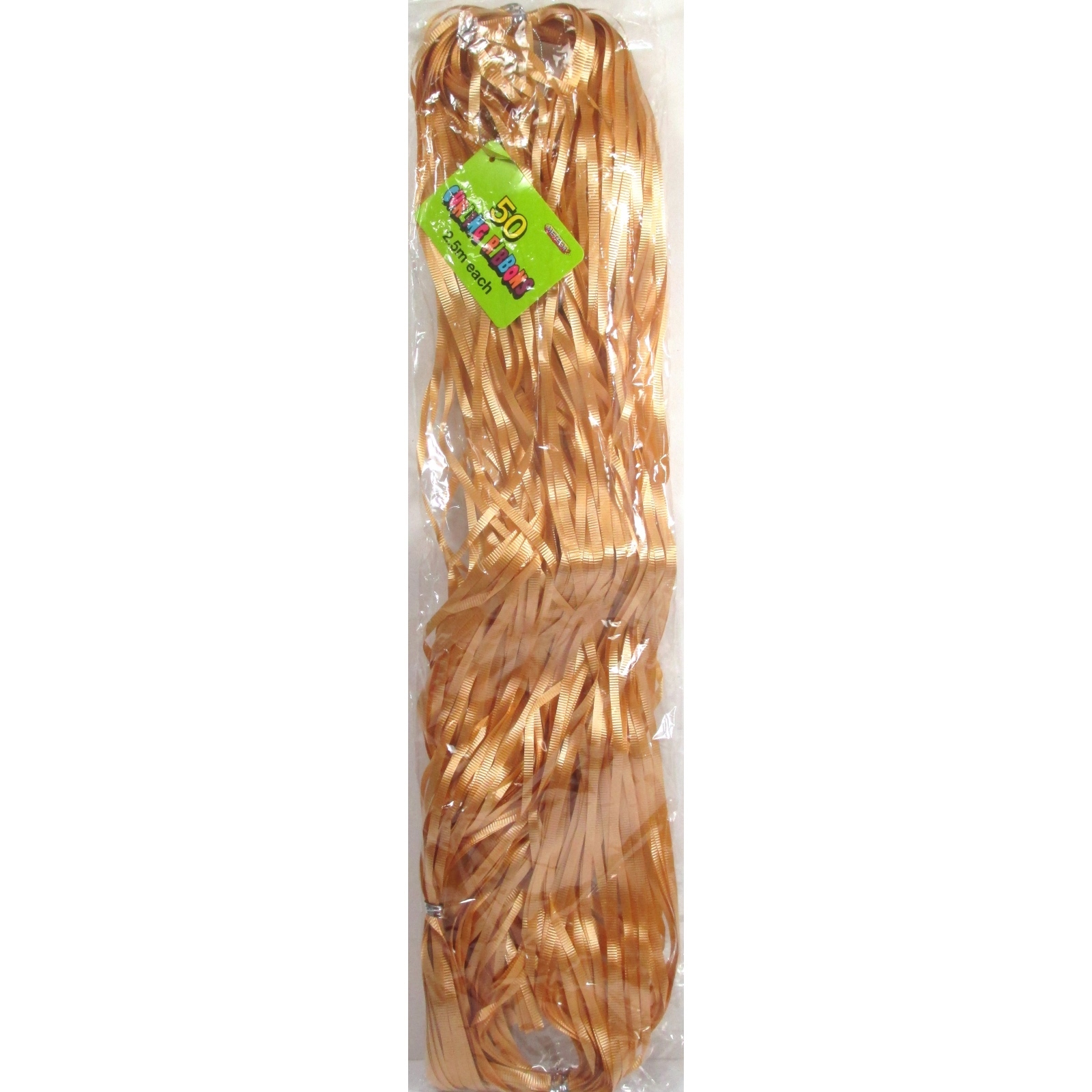 Pre Cut Ribbons Precut Ribbon Gold 2.5m Lengths (Pack of 50) - Discount Party Supplies