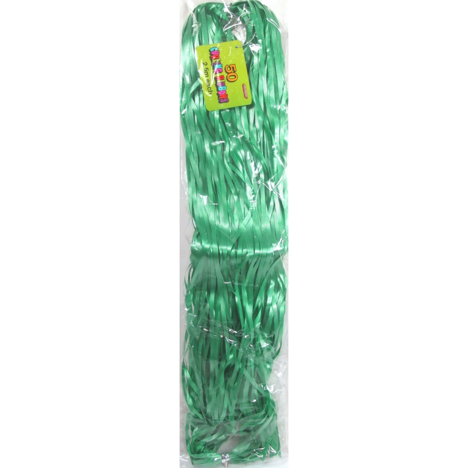 Pre Cut Ribbons Precut Ribbon Green 2.5m Lengths (Pack of 50) - Discount Party Supplies