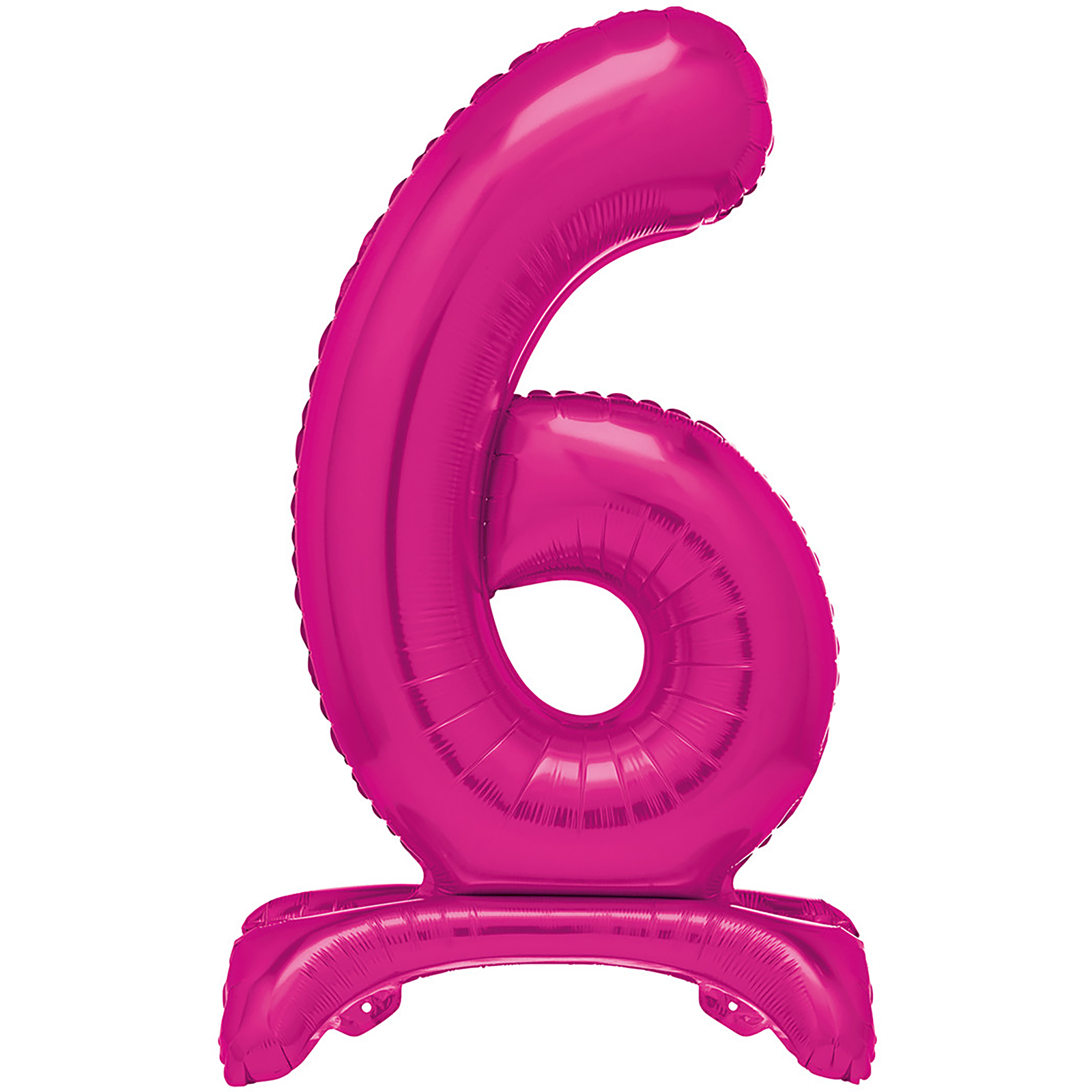 Hot Pink Number 6 Stand Up Air Fill Balloon 76cm