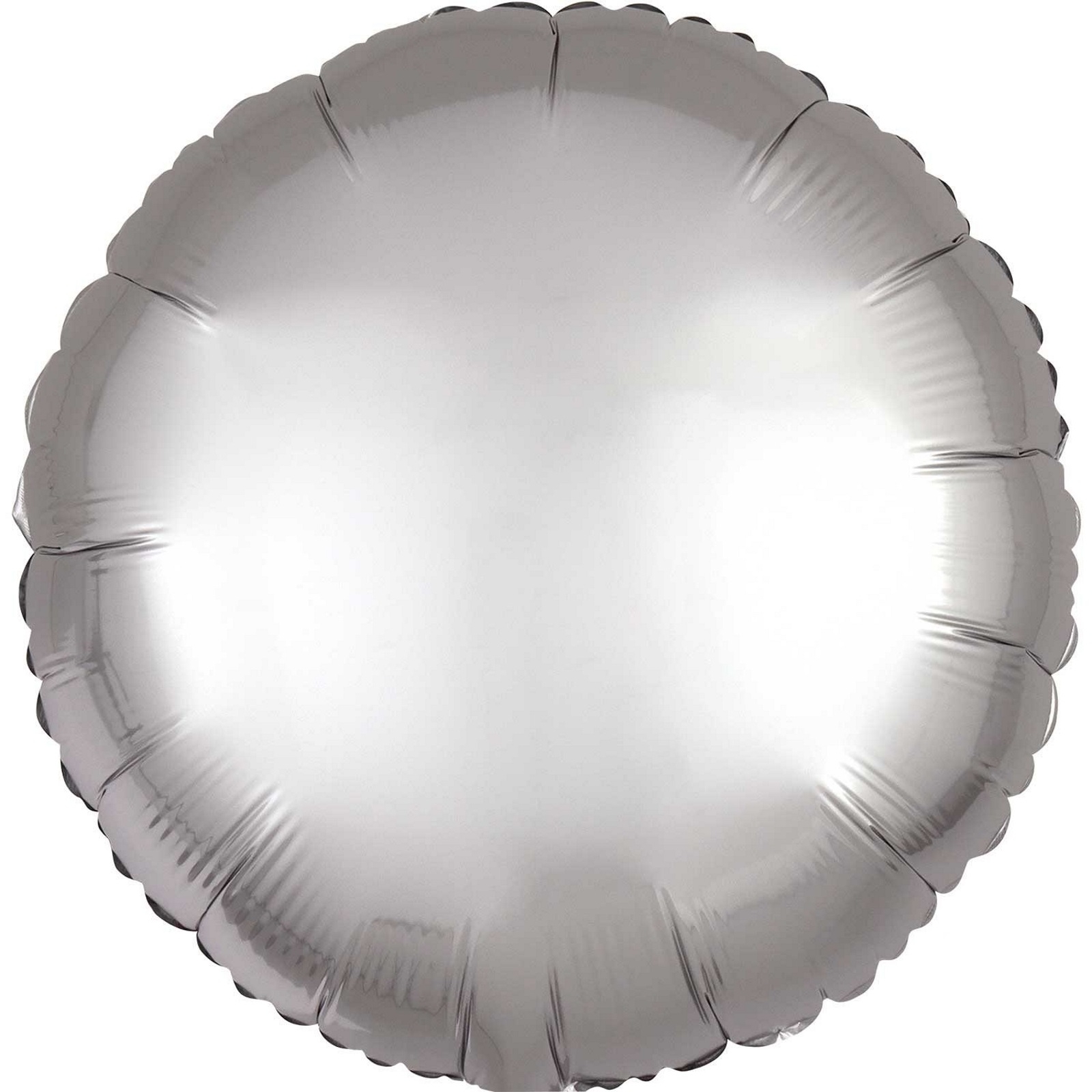 Round Shaped Silver Satin Luxe Foil Balloon 43cm