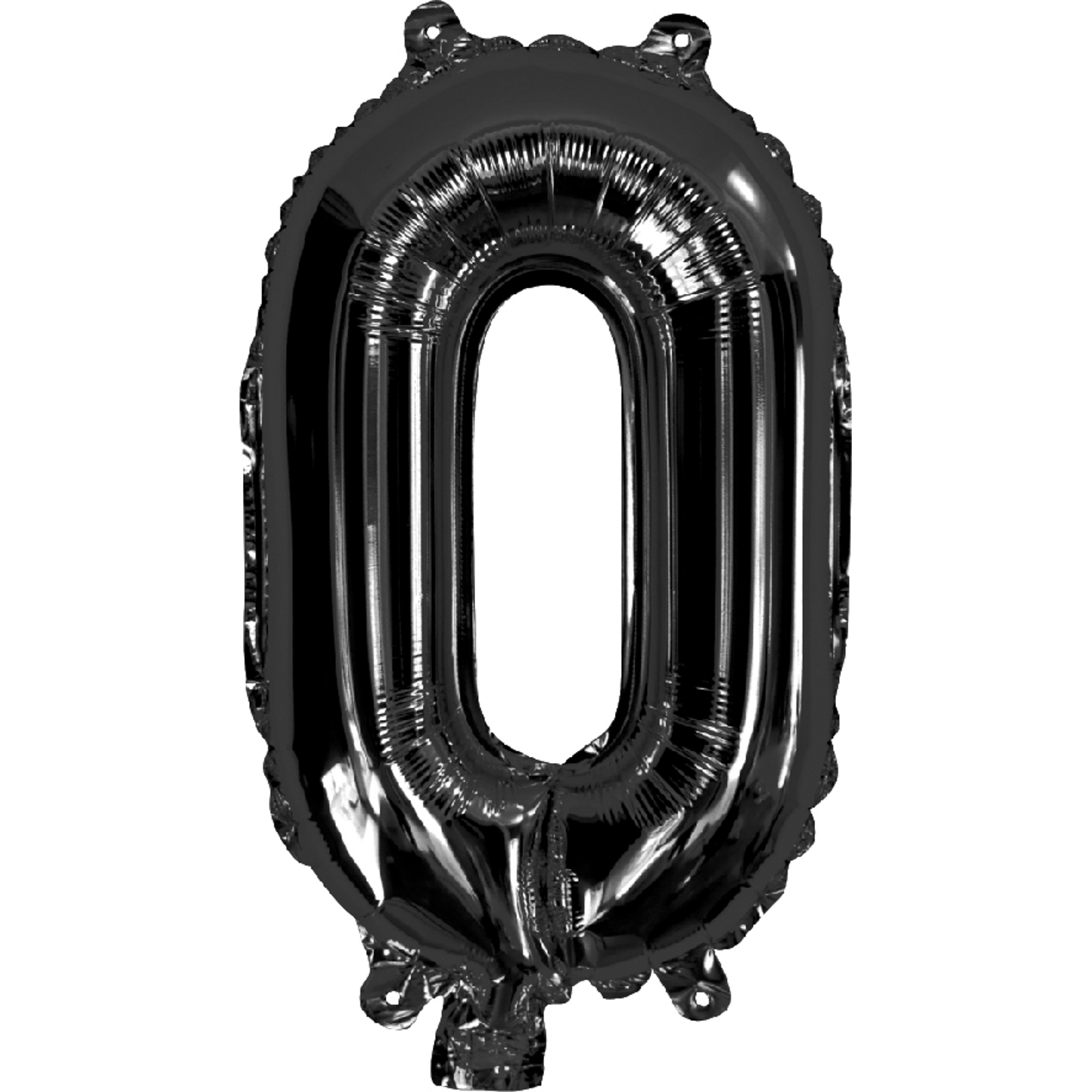 Black Number 0 Foil Air Fill Balloon 35cm