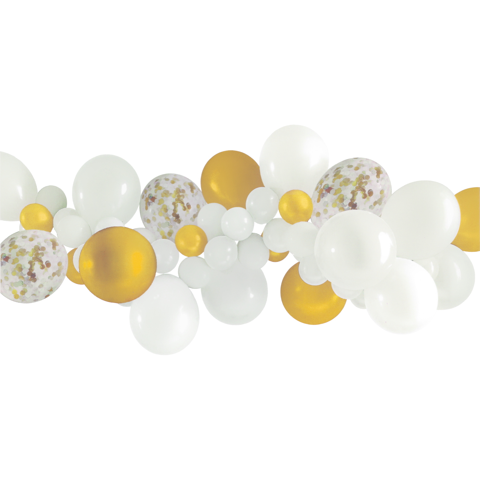 Gold and White Confetti Balloon Garland Kit