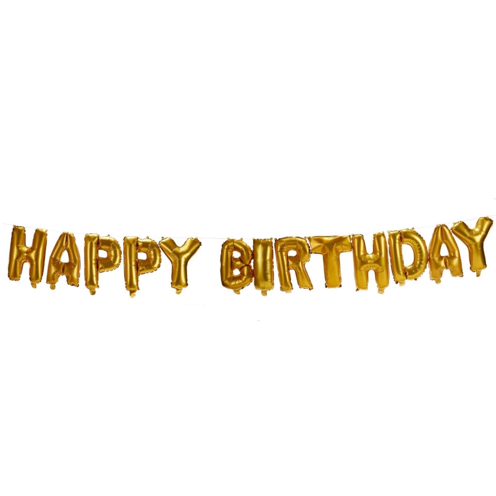 Gold Happy Birthday Foil Letter Balloon Banner