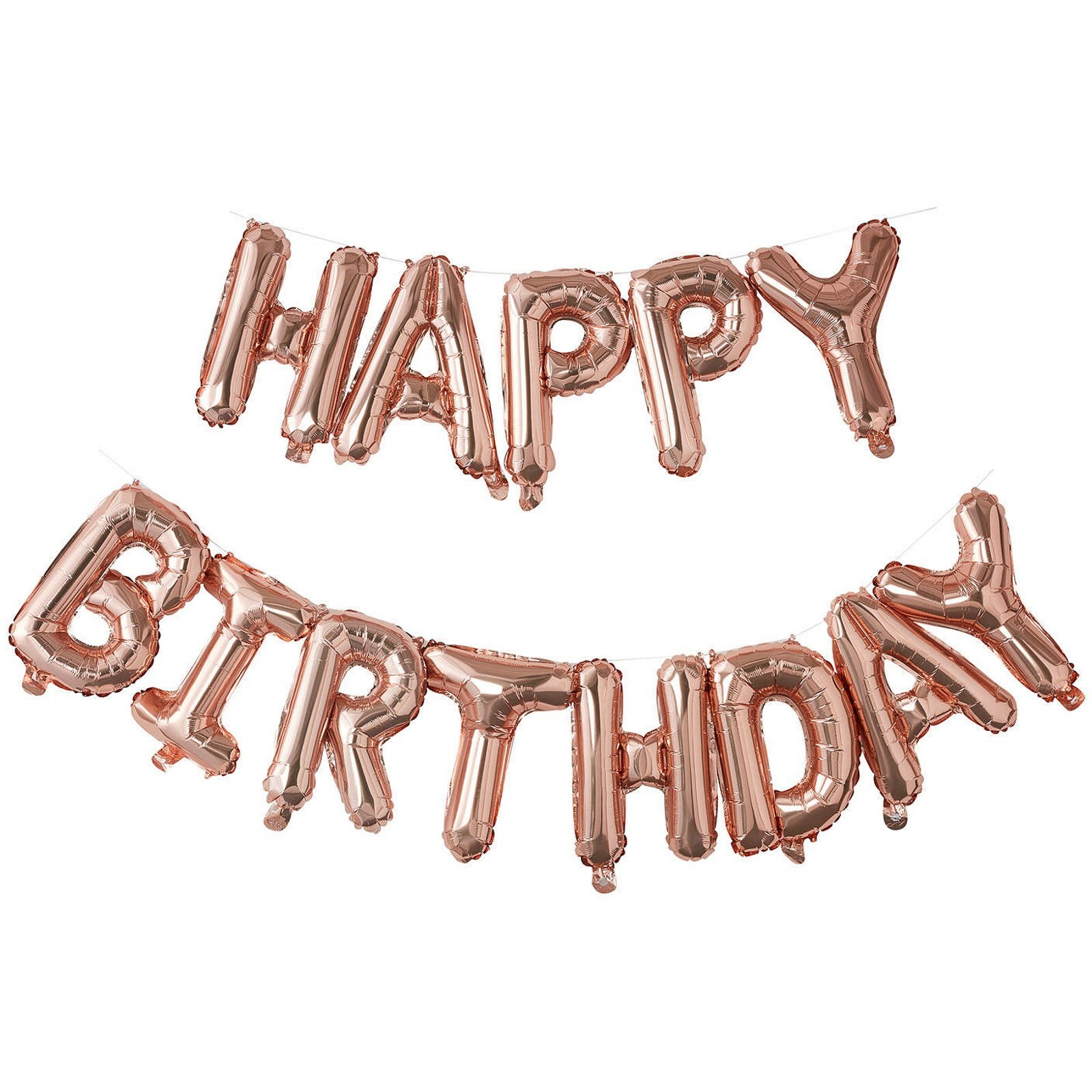 Rose Gold Happy Birthday Foil Letter Balloon Banner