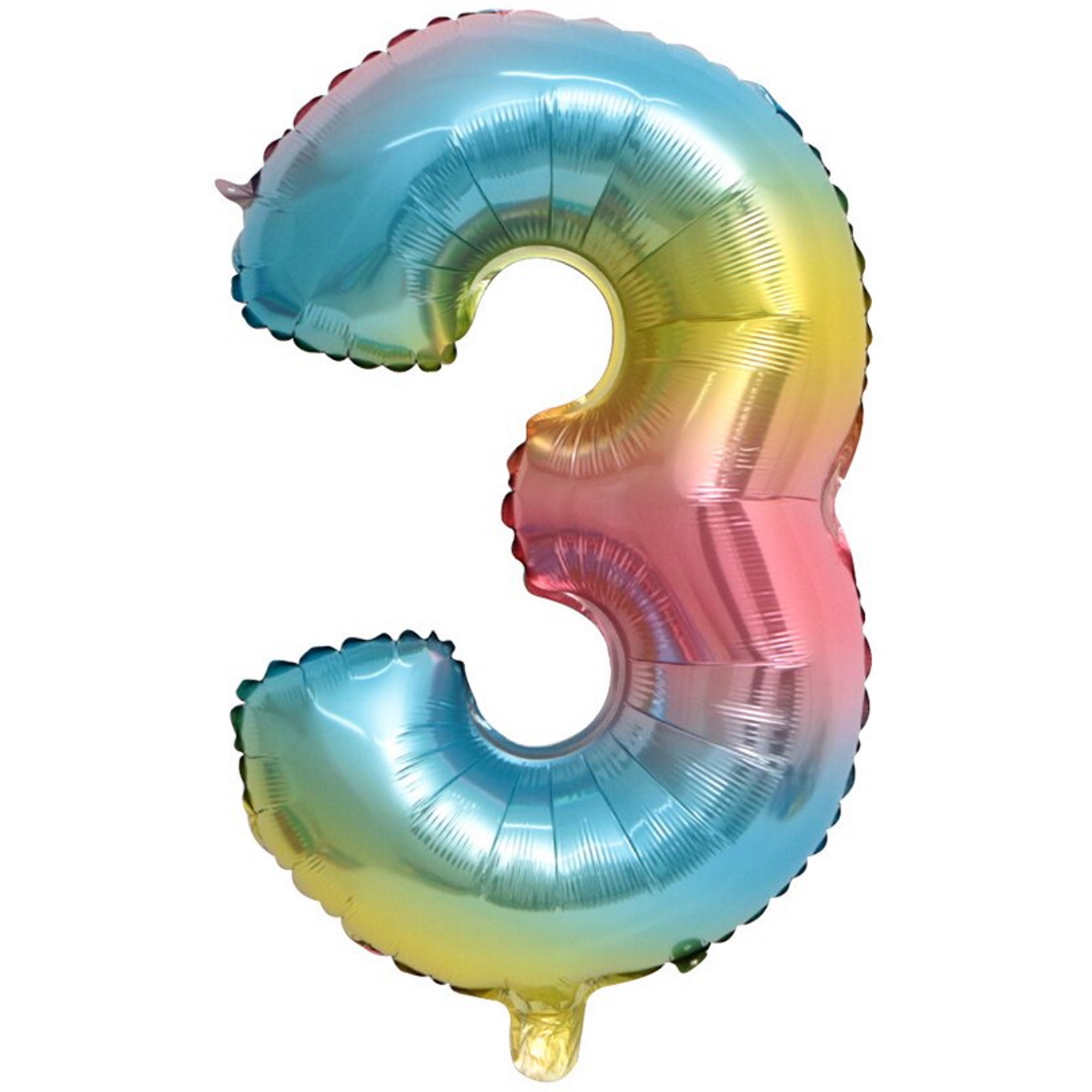 Rainbow Ombre Number 3 Balloon 100cm